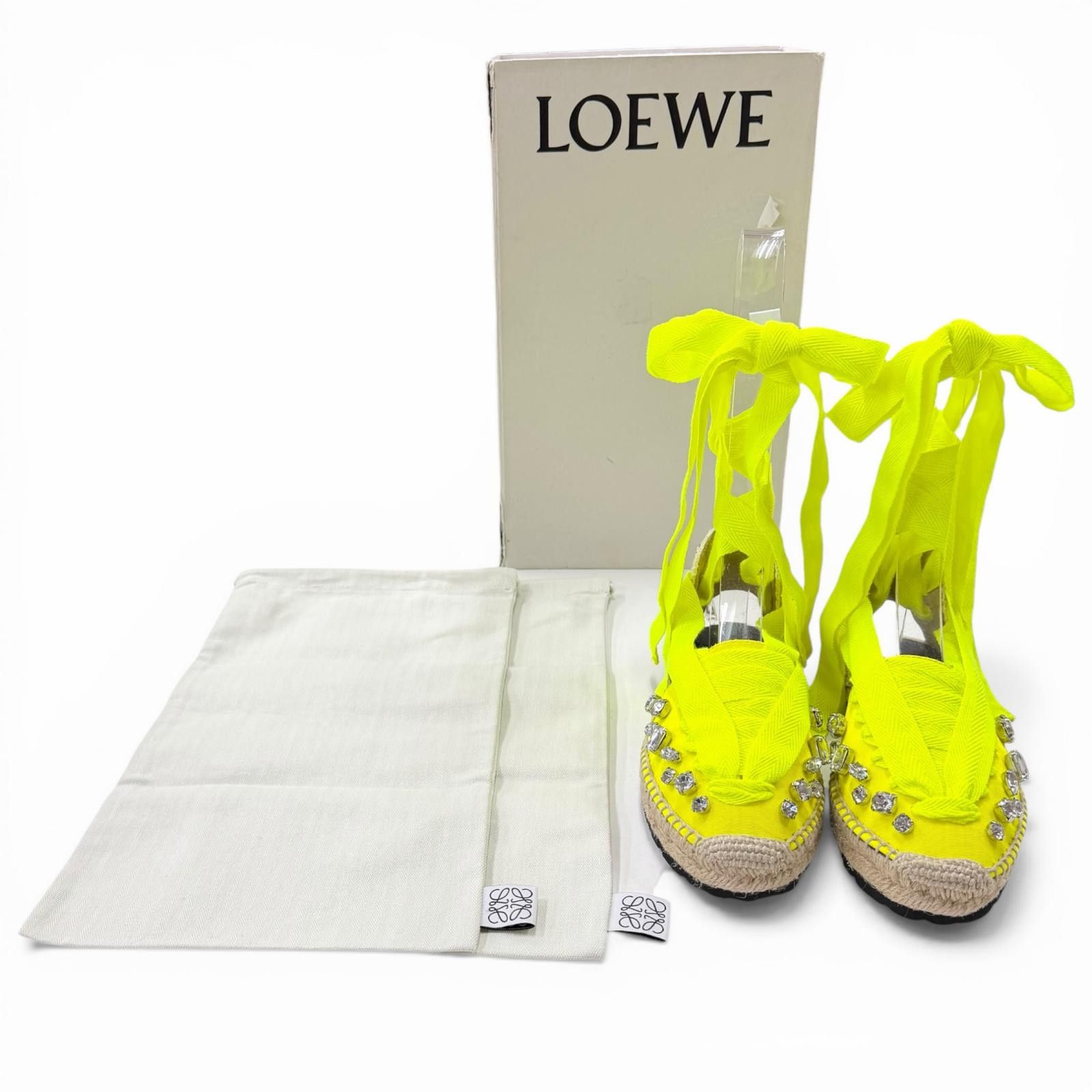 Loewe Loewe Loewe Jute Canvas Sandals Textile Shoes DUTY FREE for USA Size ONE SIZE - 2 Thumbnail