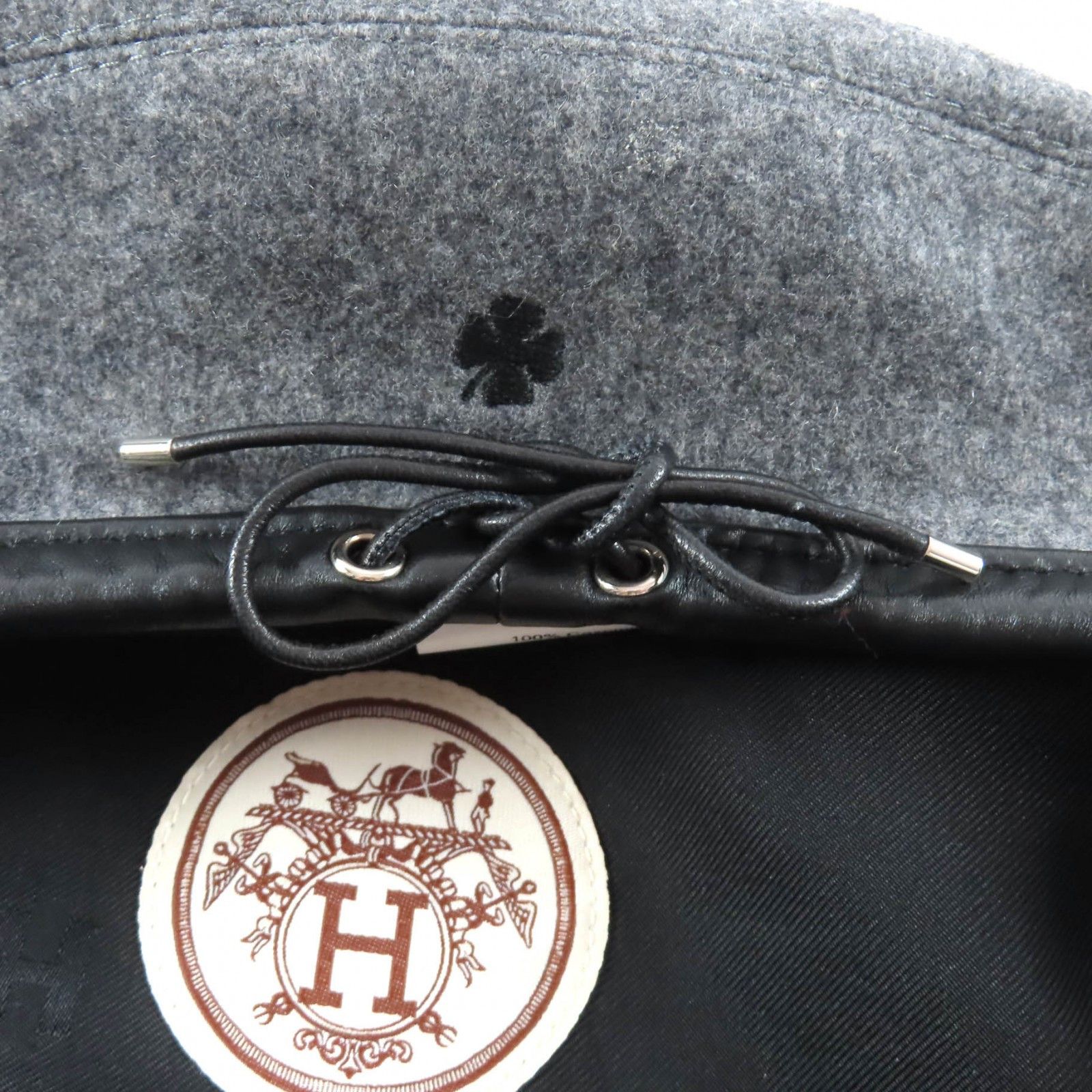 Hermes Hermes Hermes Saint Honor Charm Lambskin Beret Textile Hats DUTY FREE for USA Size ONE SIZE - 6 Thumbnail