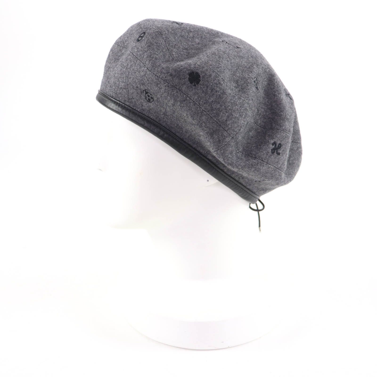 Hermes Hermes Hermes Saint Honor Charm Lambskin Beret Textile Hats DUTY FREE for USA Size ONE SIZE - 3 Thumbnail
