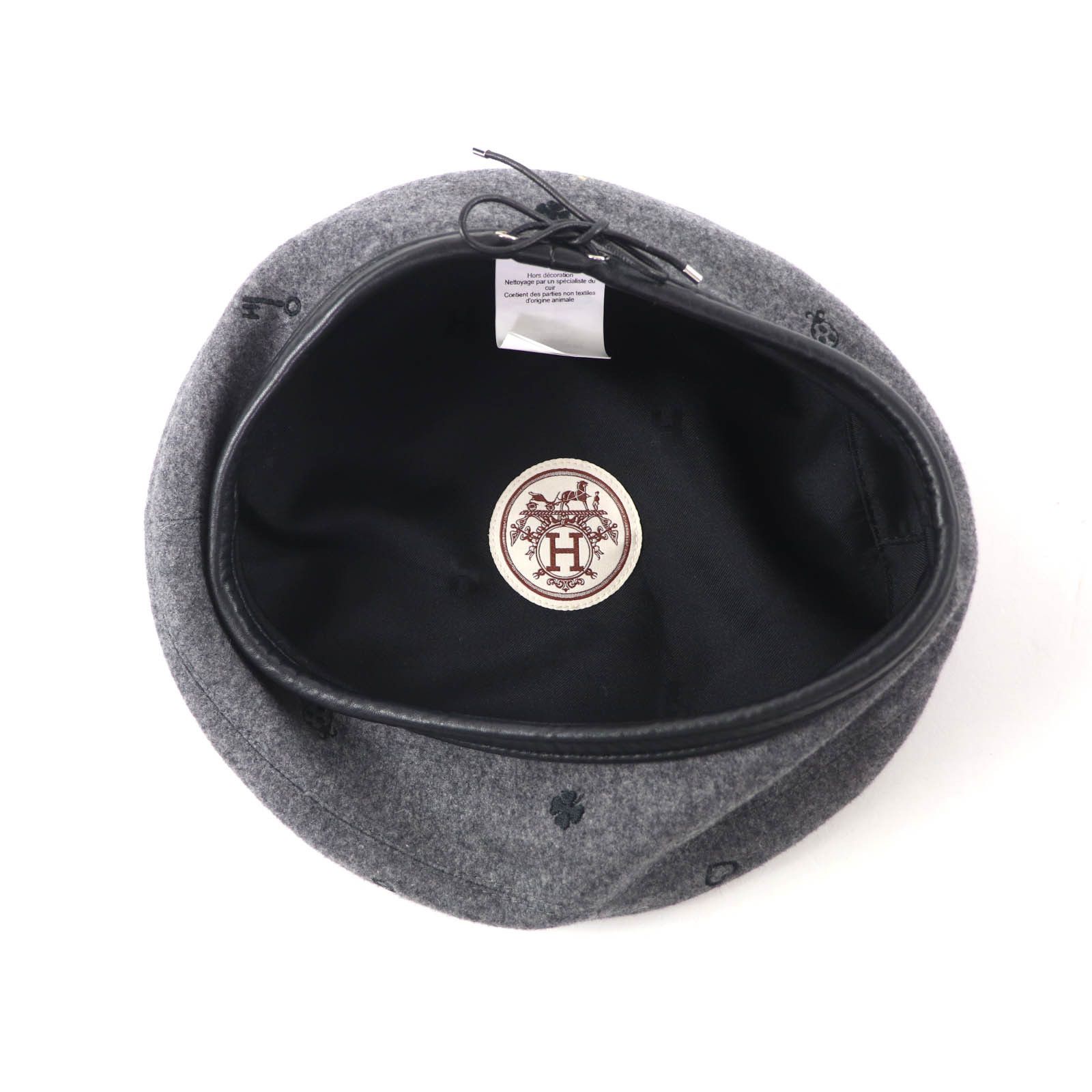 Hermes Hermes Hermes Saint Honor Charm Lambskin Beret Textile Hats DUTY FREE for USA Size ONE SIZE - 5 Thumbnail