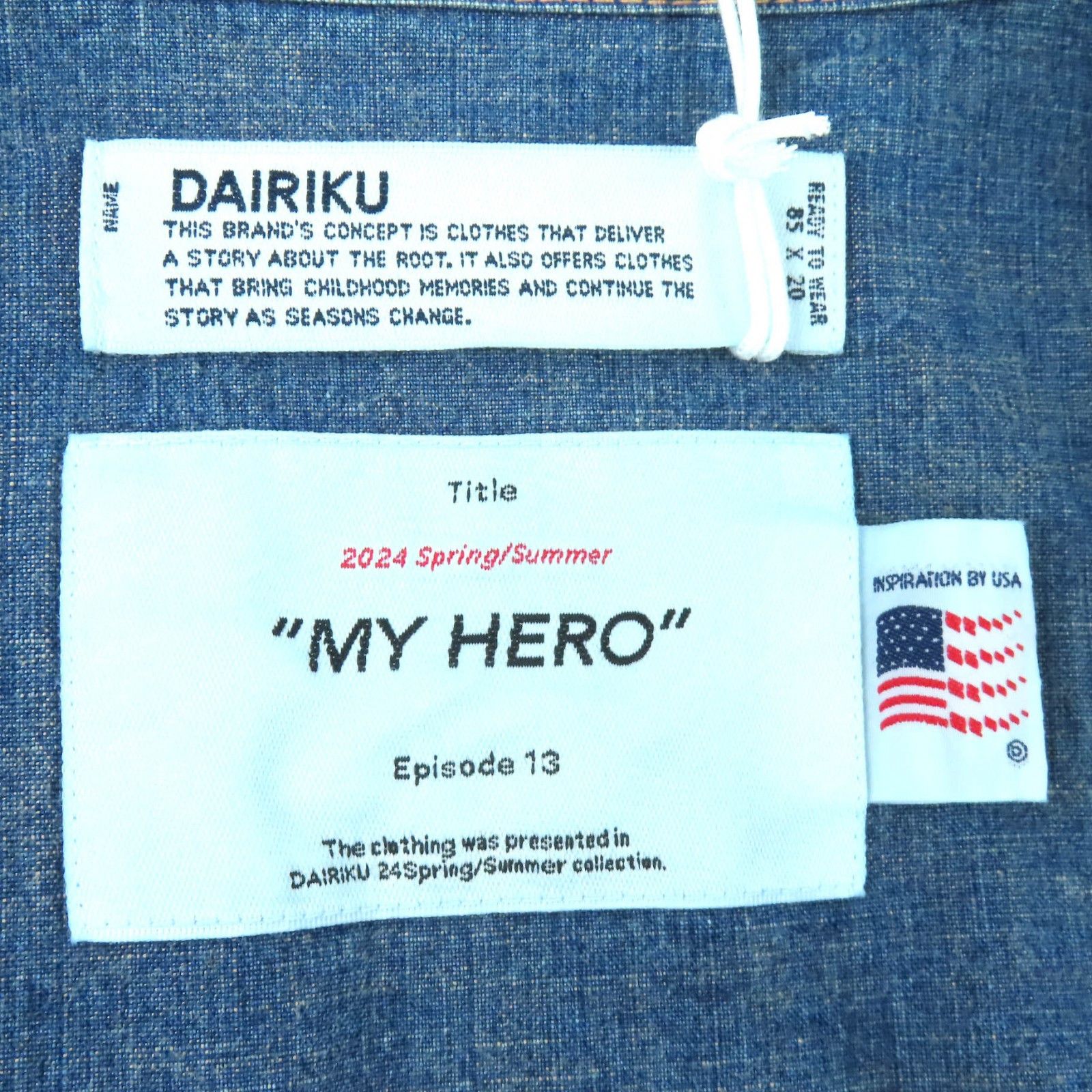 Other Other DAIRIKU Denim Western Shirt Cotton Jacket Textile Outerwear DUTY FREE for USA Size ONE SIZE - 5 Thumbnail