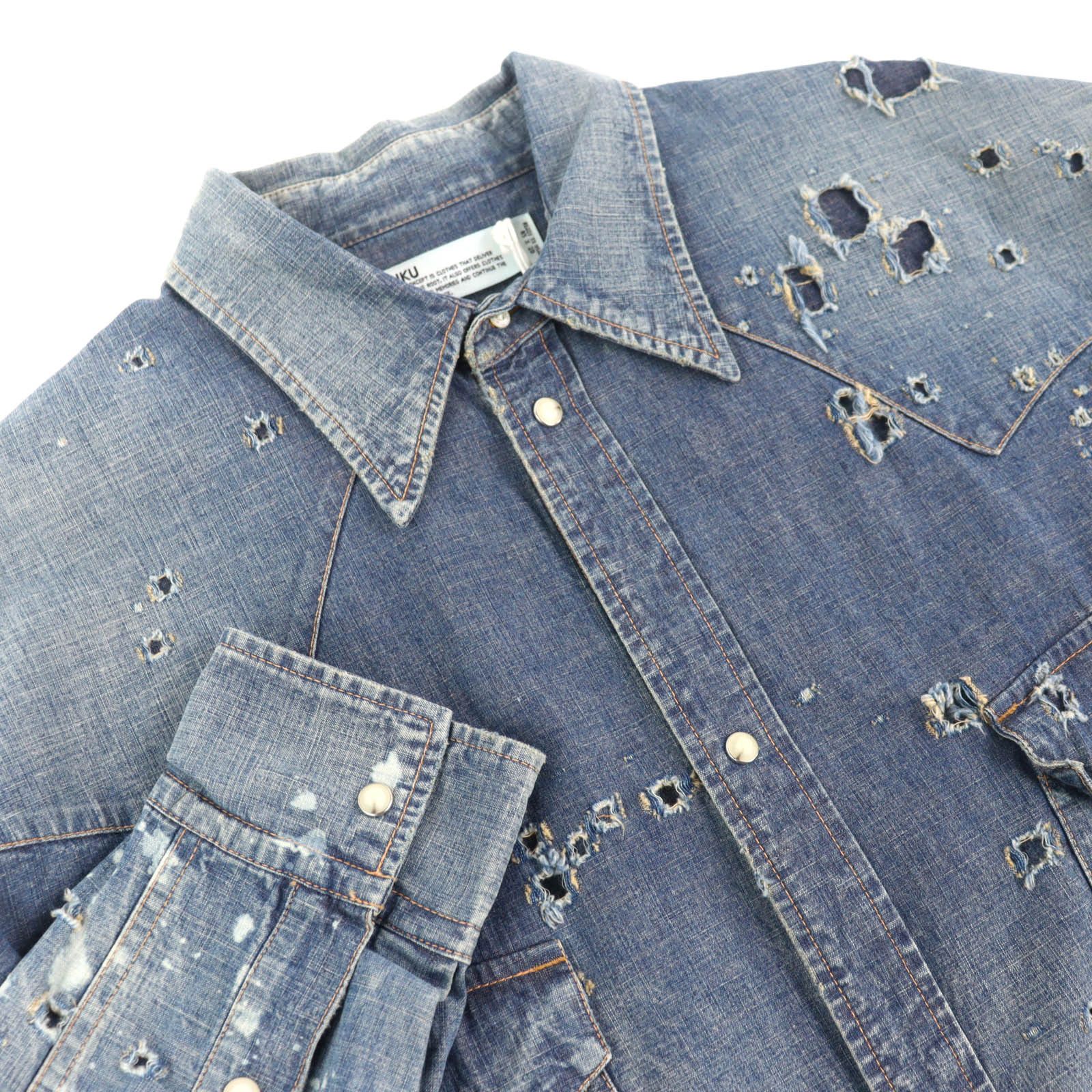 Other Other DAIRIKU Denim Western Shirt Cotton Jacket Textile Outerwear DUTY FREE for USA Size ONE SIZE - 3 Thumbnail