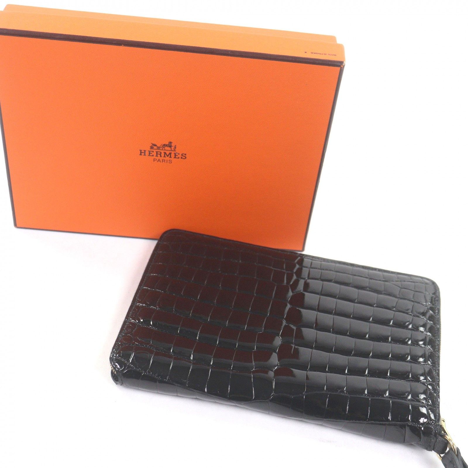 Hermes Hermes Hermes Charlie Porosus travel case Leather Other Stamp B (1998) DUTY FREE for USA Size ONE SIZE - 2 Thumbnail