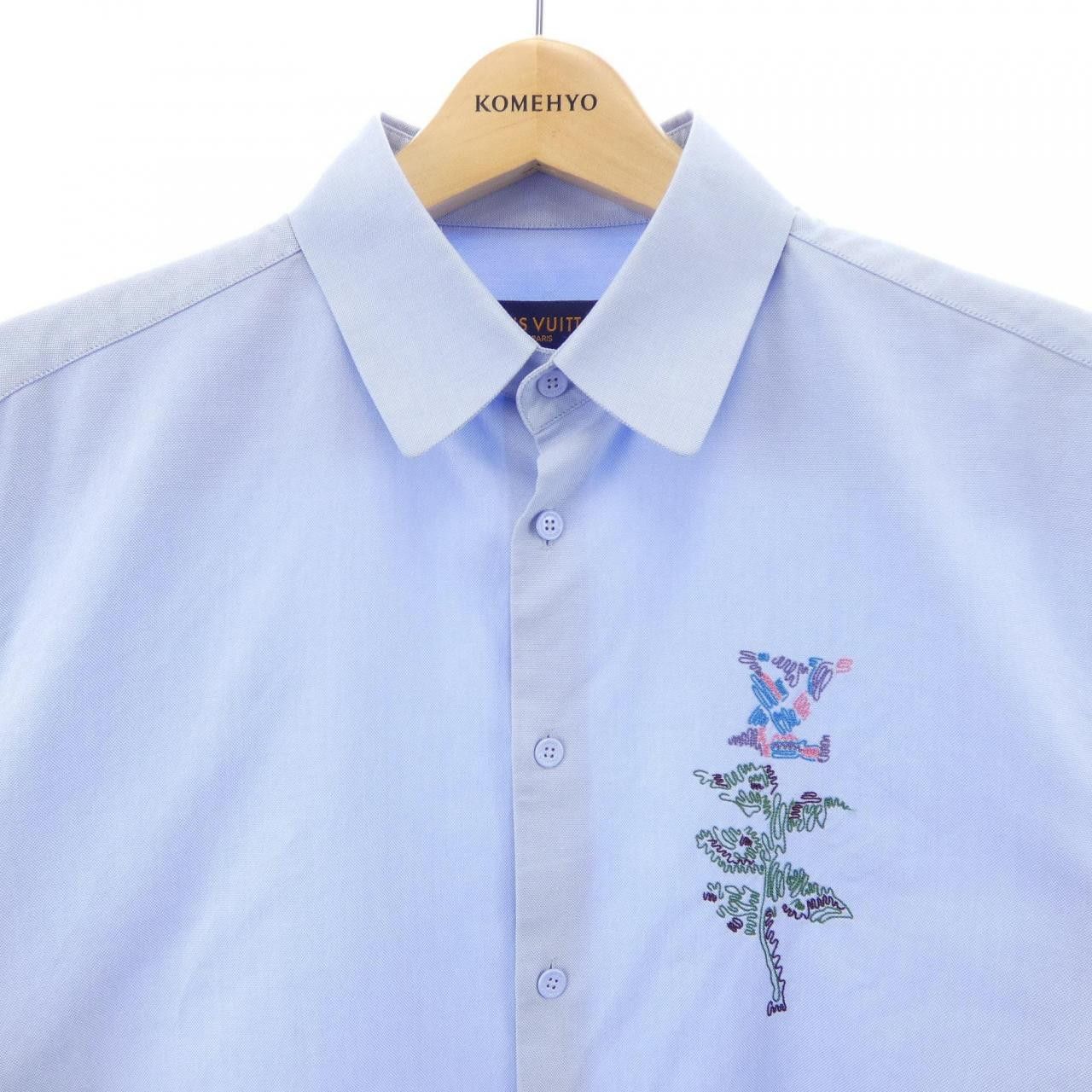 Louis Vuitton Louis Vuitton Embroidery Flower Long Shirt Textile 