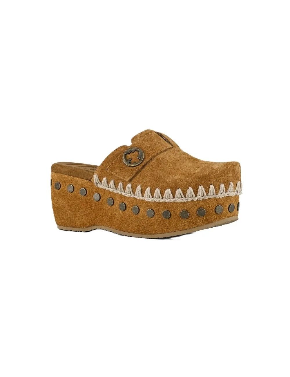 Mou Mou Suede Leather Clog 67Mm IT 39 Women - USA Duties Paid Size US 9 / IT 39 - 3 Thumbnail