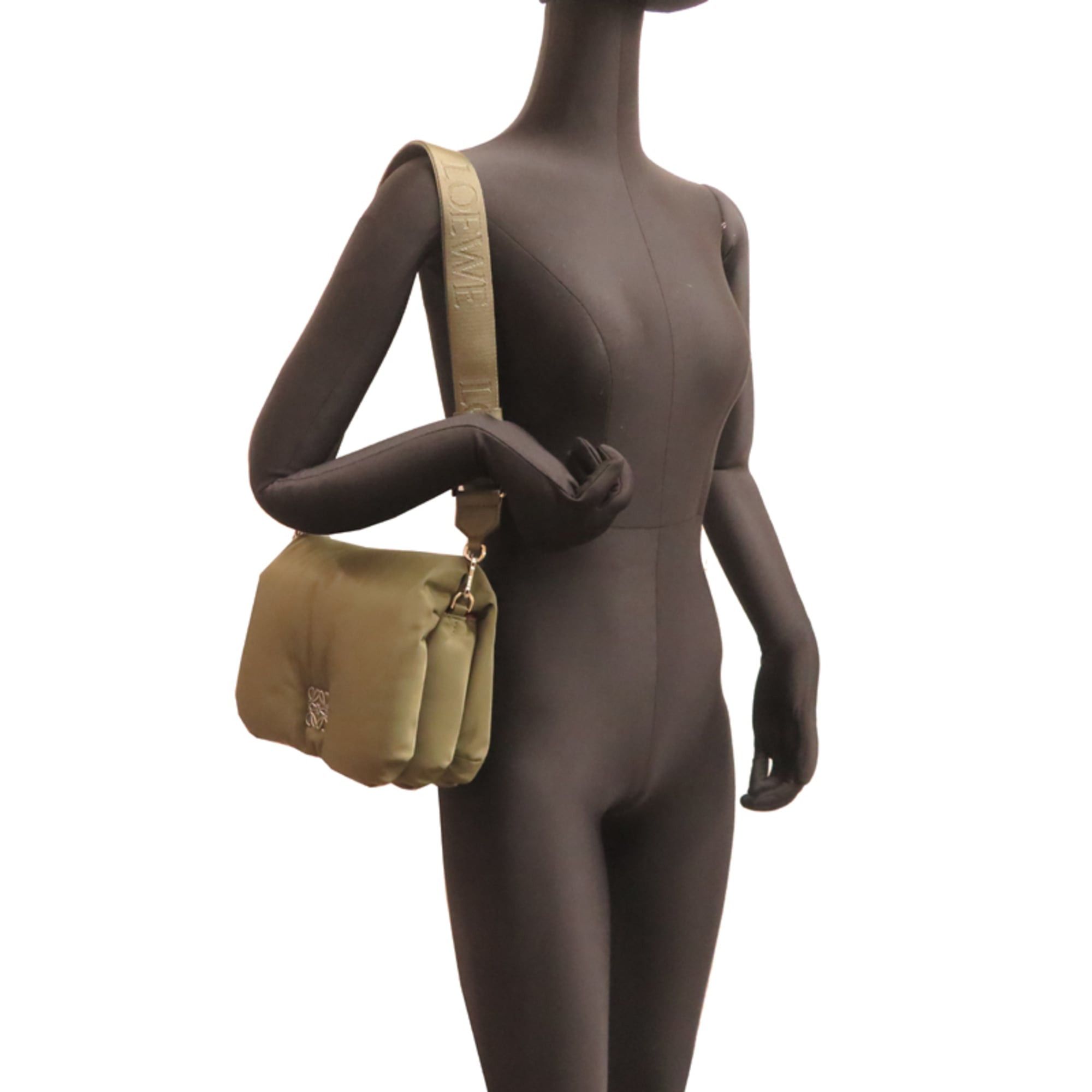 Loewe Loewe Goya Puffer Shoulder Bag for Women and Men, A896P41X04, Nylon, Khaki (Greenish) Size ONE SIZE - 7 Thumbnail