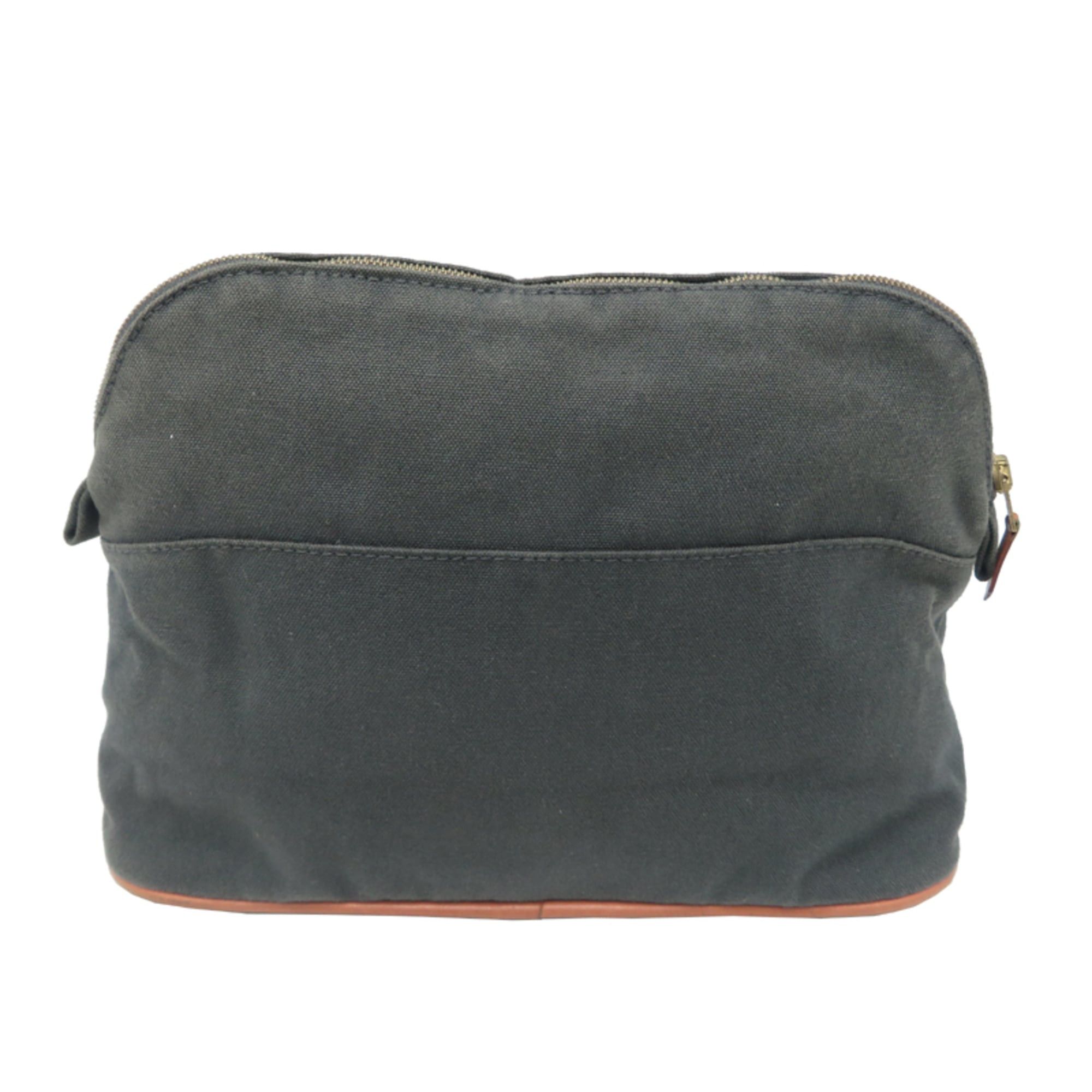 Hermes Hermes Bolide Pouch MM (Women's/Men's) Cotton Canvas Pouch, Gray Size ONE SIZE - 2 Thumbnail