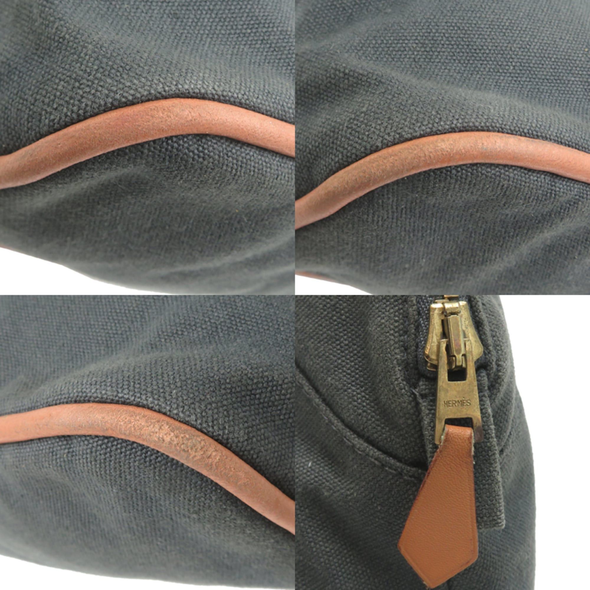 Hermes Hermes Bolide Pouch MM (Women's/Men's) Cotton Canvas Pouch, Gray Size ONE SIZE - 8 Thumbnail