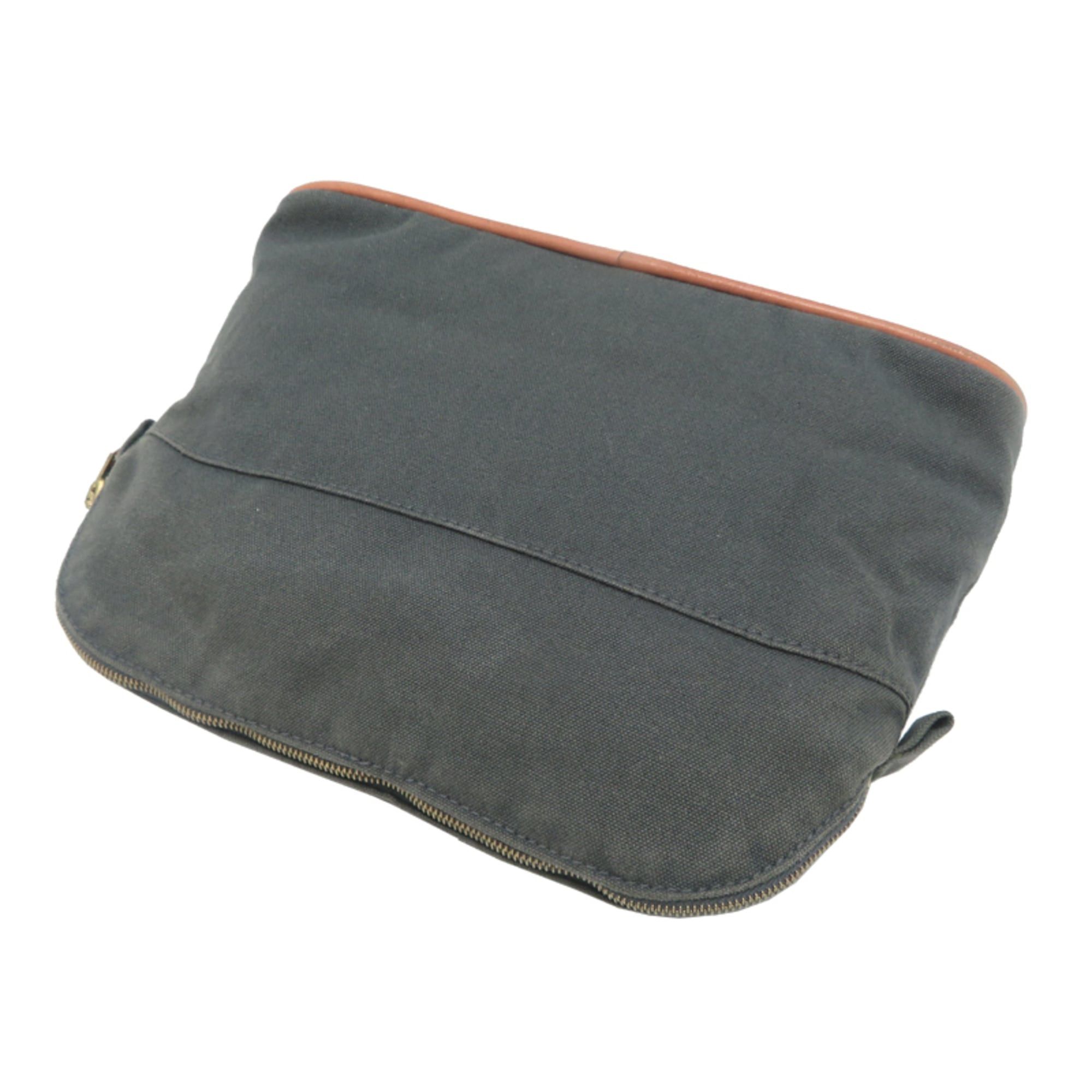 Hermes Hermes Bolide Pouch MM (Women's/Men's) Cotton Canvas Pouch, Gray Size ONE SIZE - 4 Thumbnail