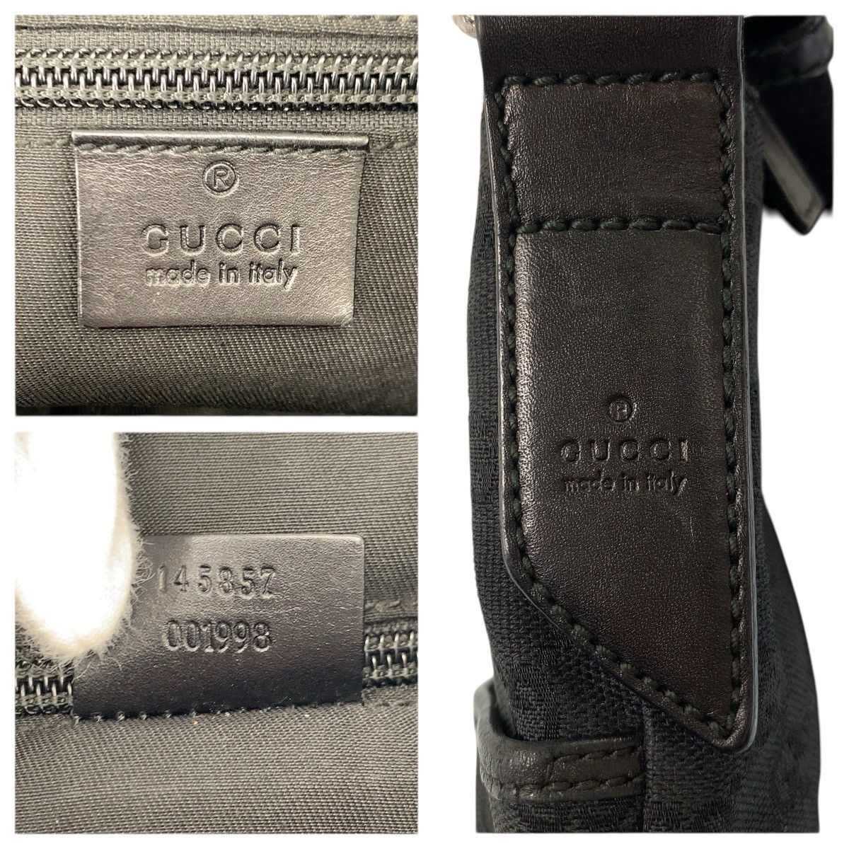 Gucci Gucci Gucci GG Canvas Leather Shoulder Bag Leather Shoulder Bag 145857 DUTY FREE for USA Size ONE SIZE - 3 Thumbnail
