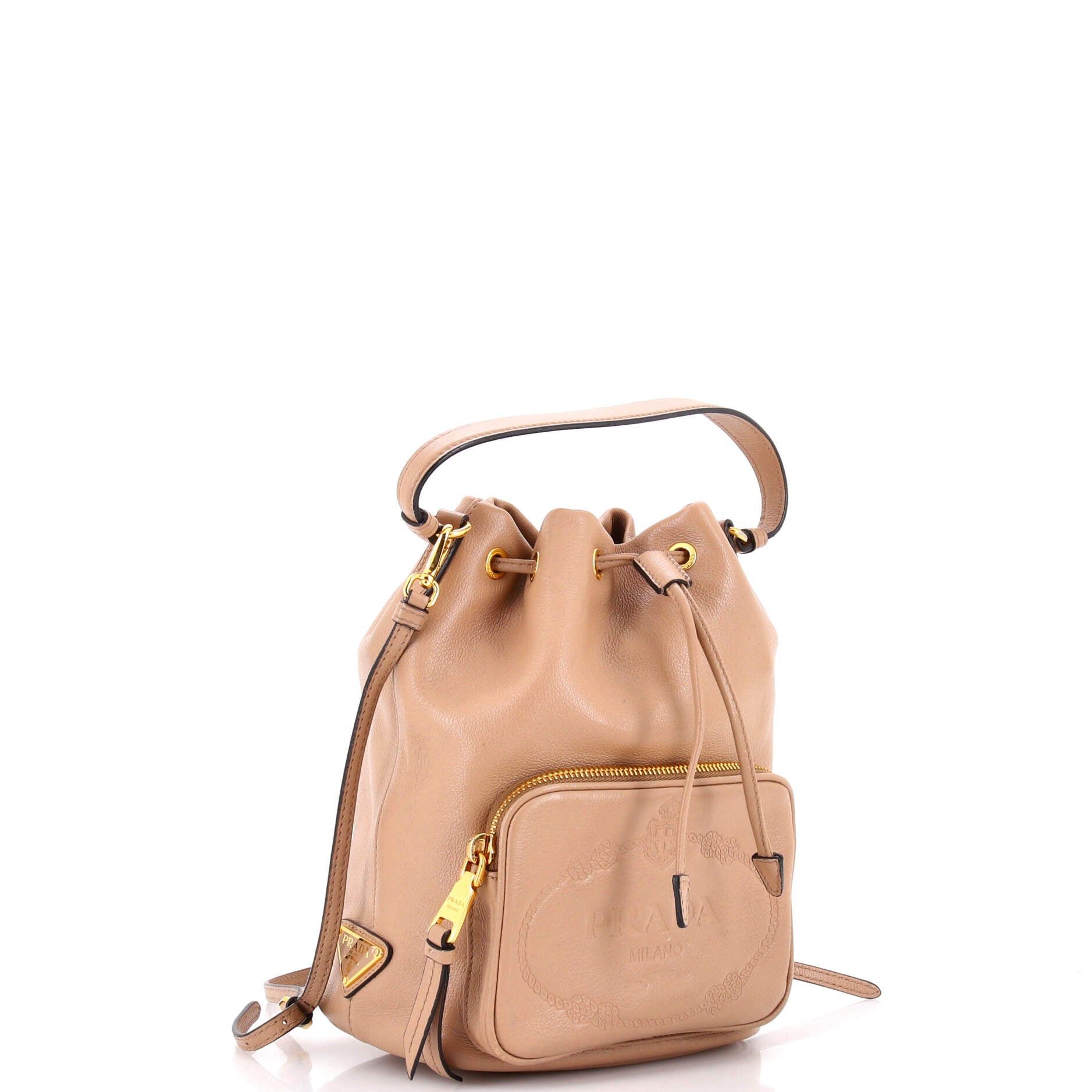 Prada Logo Drawstring Bucket Bag Size ONE SIZE - 2 Thumbnail