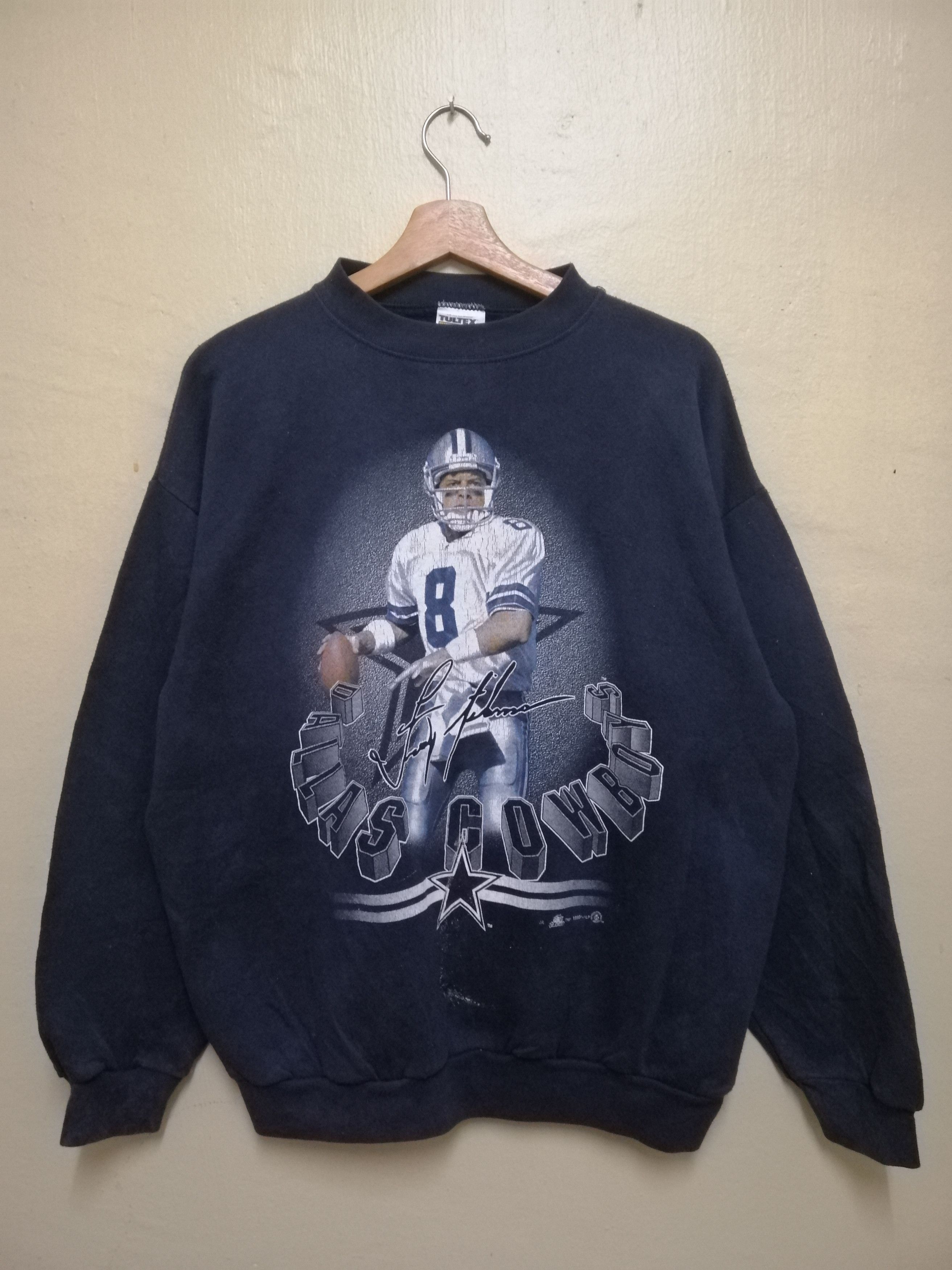 NFL Vintage 90s Dallas Cowboys NFL Troy Aikman Sweatshirt B10 Size US L / EU 52-54 / 3 - 1 Thumbnail