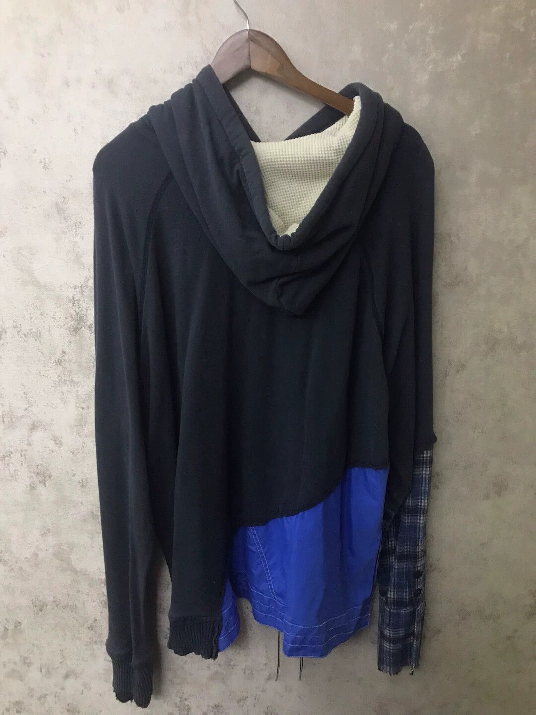 Greg Lauren Multi-Color Patchwork Hoodie with Asymmetric Hem Size US XL / EU 56 / 4 - 2 Thumbnail