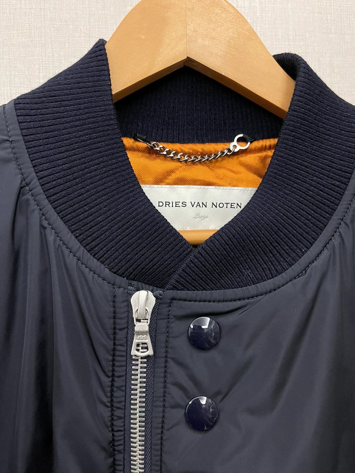 Dries Van Noten Blue Bomber Jacket with Zip and Button Closure Size US L / EU 52-54 / 3 - 3 Thumbnail