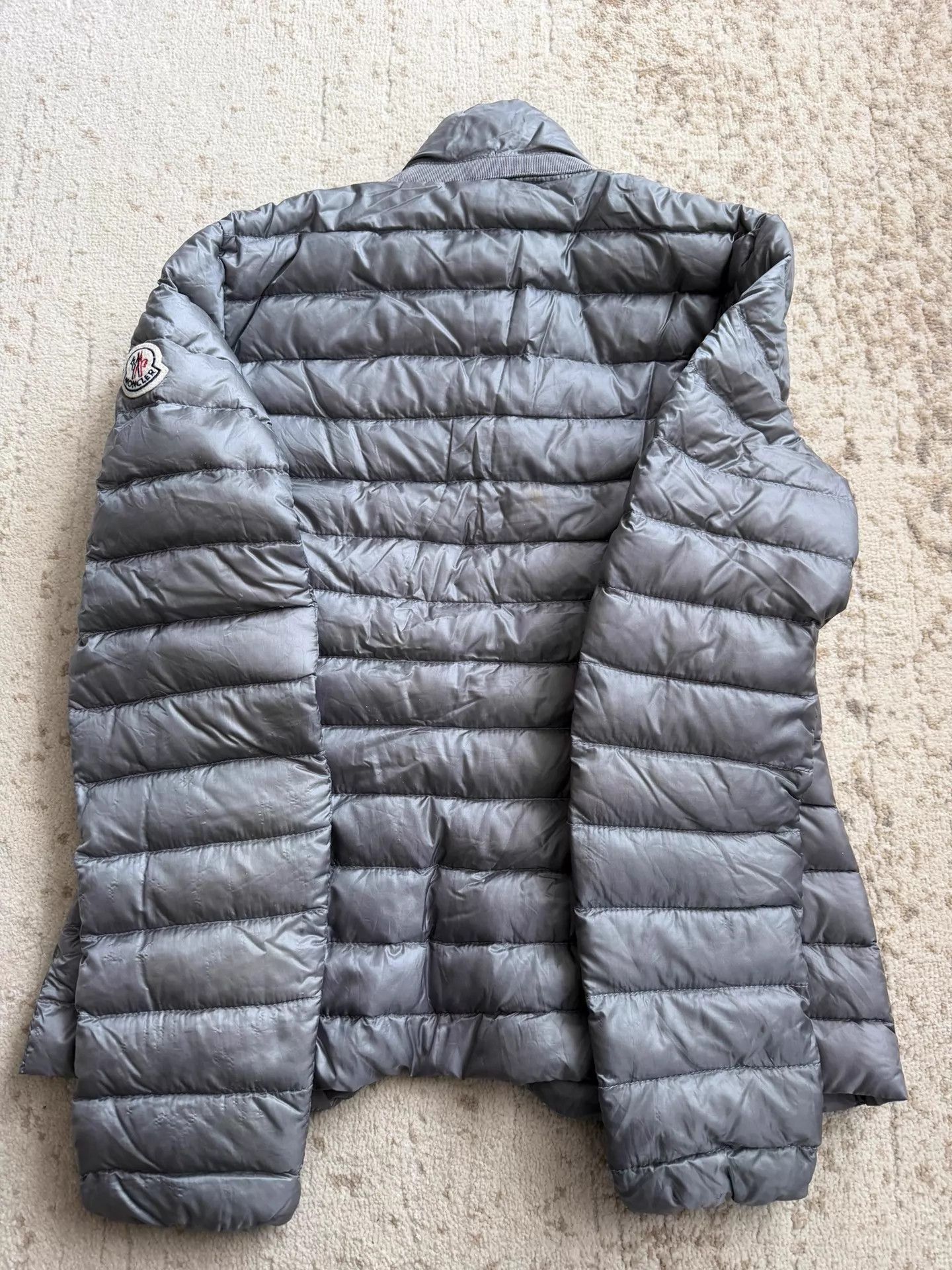 Moncler Gray Quilted Puffer Jacket with Button Closure Size US XS / EU 42 / 0 - 5 Thumbnail