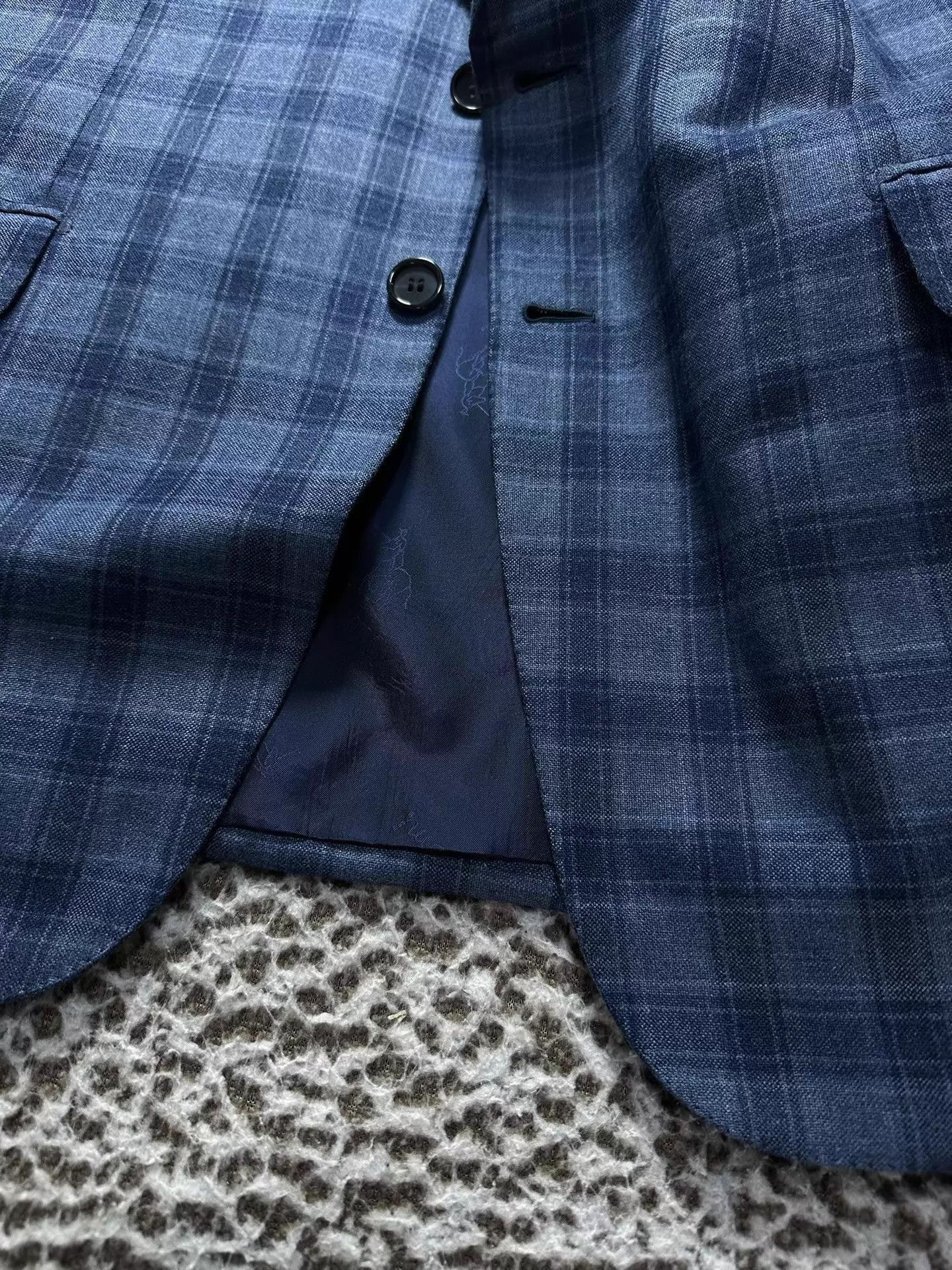 Brioni Blue Plaid Pattern Blazer - XL Size US XL / EU 56 / 4 - 3 Thumbnail