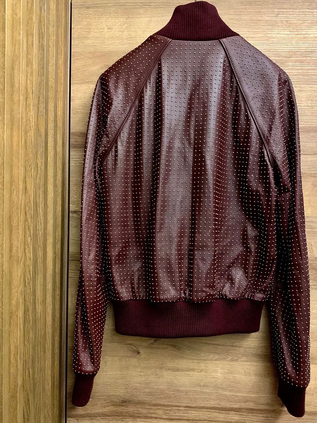 Dior Red Studded Leather Bomber Jacket Size US S / EU 44-46 / 1 - 3 Thumbnail