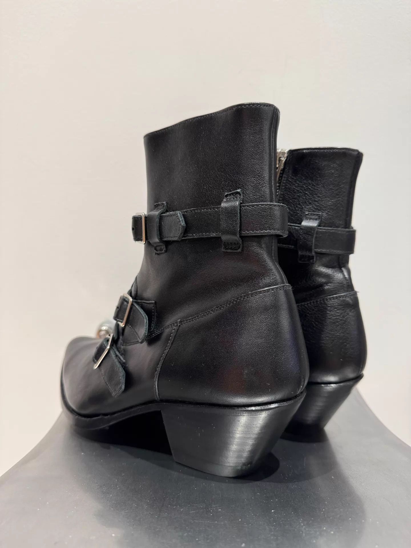 Celine Black Leather Buckle Ankle Boots Size 7 Size US 7 / EU 40 - 5 Thumbnail