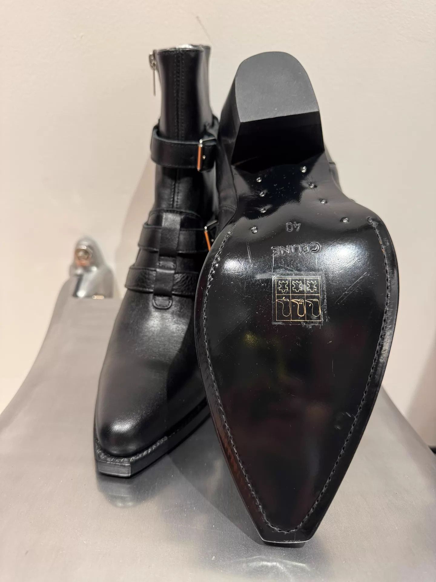Celine Black Leather Buckle Ankle Boots Size 7 Size US 7 / EU 40 - 6 Thumbnail