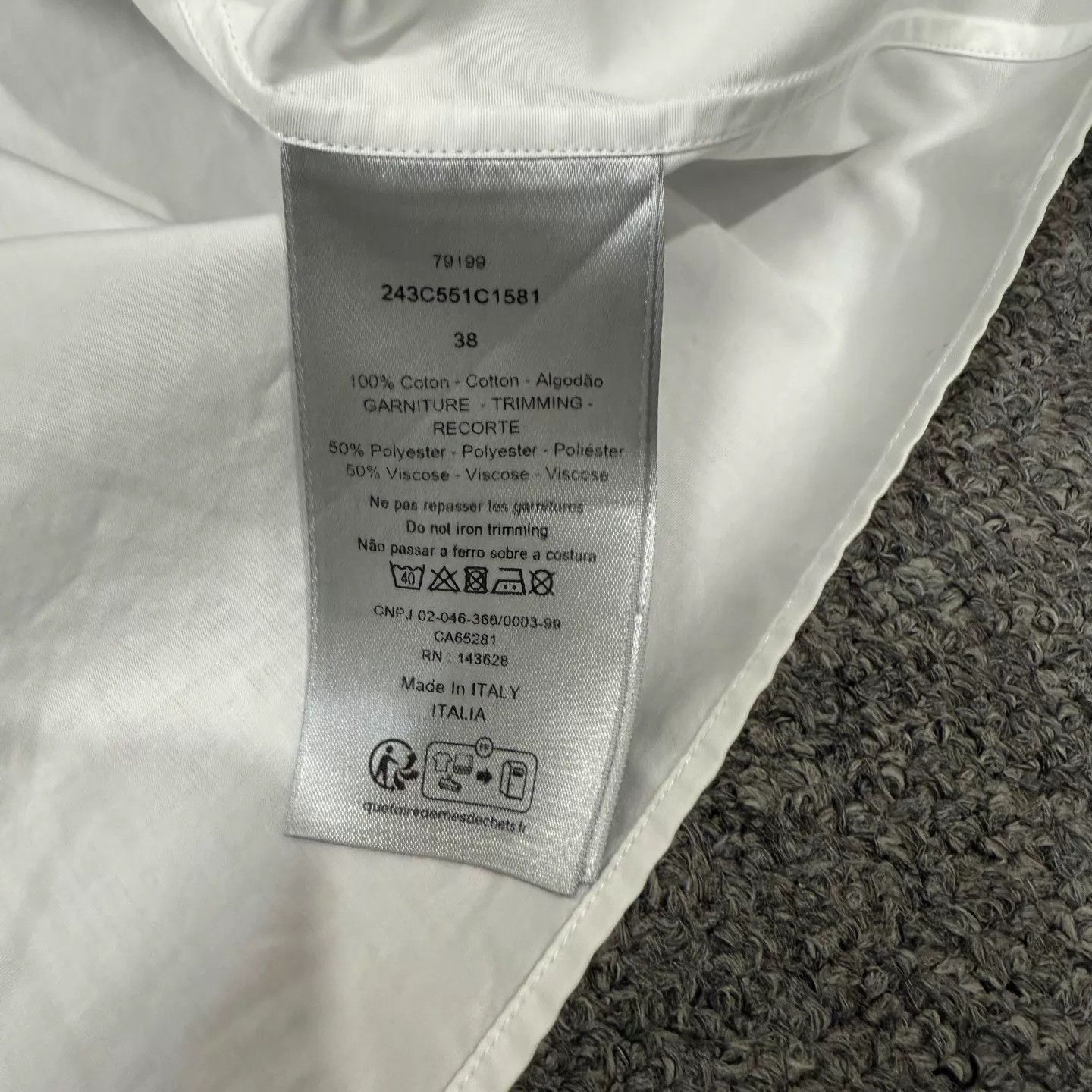 Dior White Long Sleeve Button-Up Shirt Size US S / EU 44-46 / 1 - 4 Thumbnail