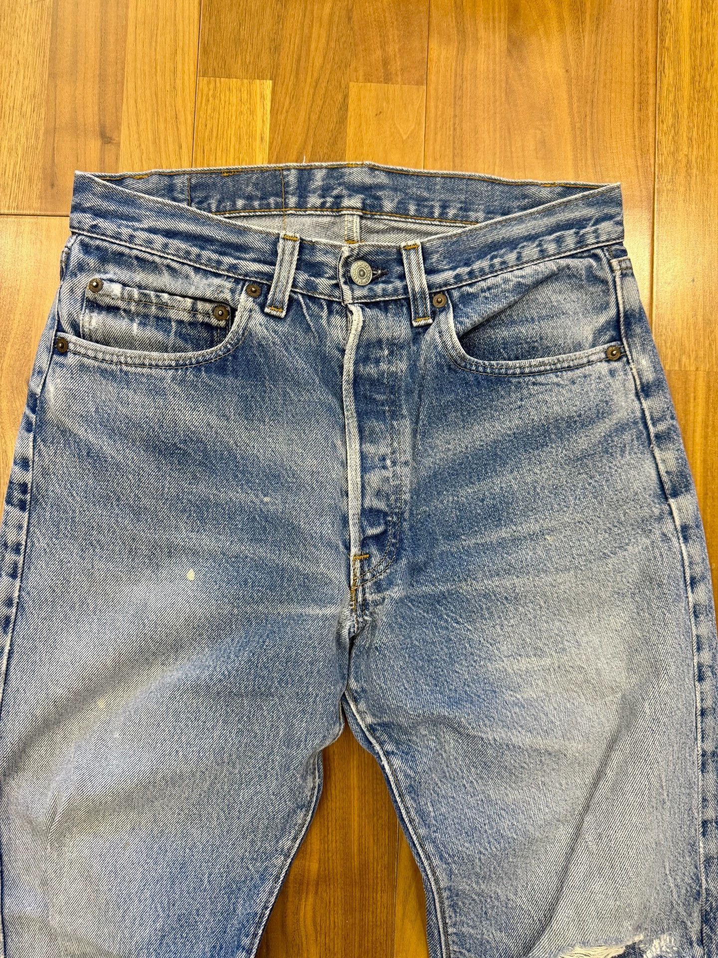 Levi's Blue Distressed Denim Jeans Size 32 Size US 32 / EU 48 - 2 Thumbnail