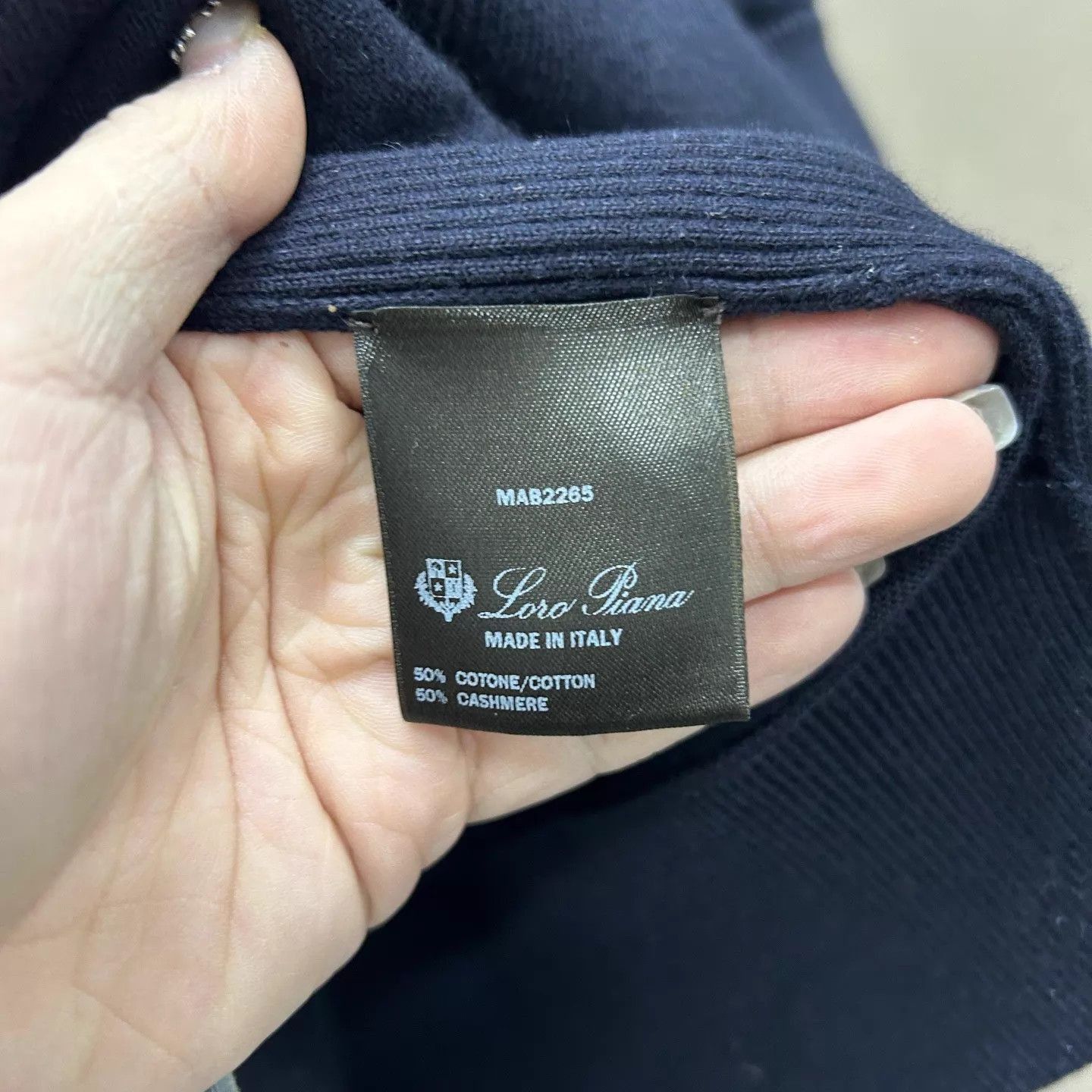 Loro Piana Blue Zip-Up Hoodie with Drawstring Size US L / EU 52-54 / 3 - 4 Thumbnail