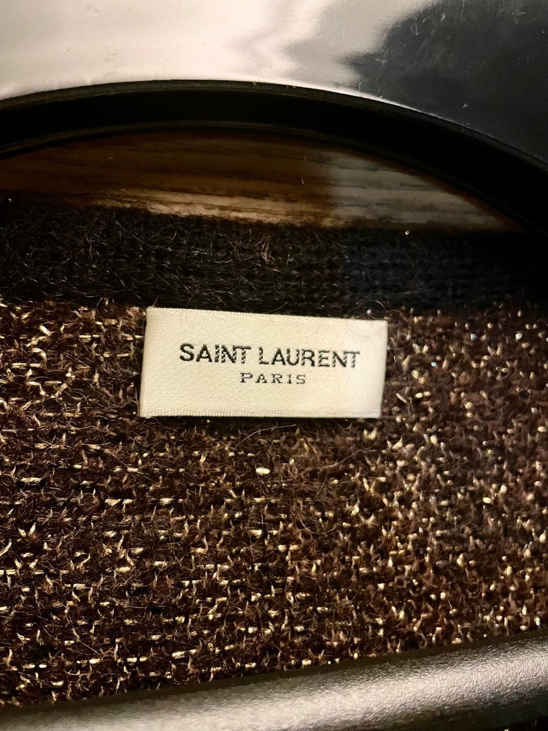 Saint Laurent Paris Brown Leopard Print Long Sleeve Knit Sweater Size US M / EU 48-50 / 2 - 2 Thumbnail