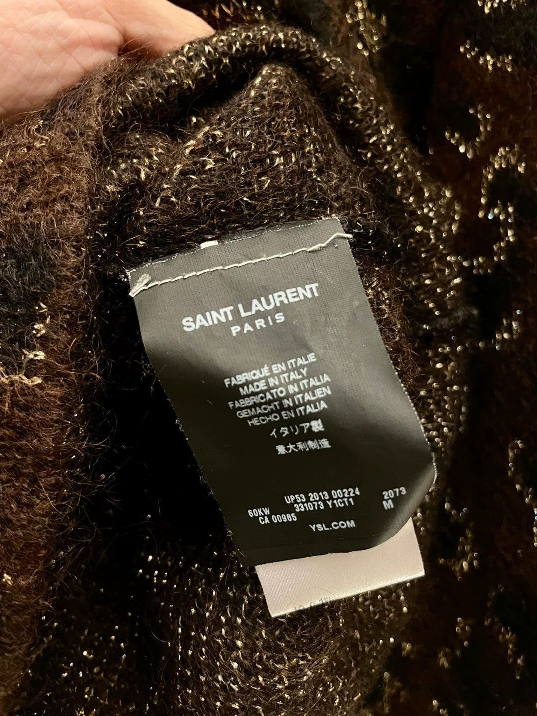 Saint Laurent Paris Brown Leopard Print Long Sleeve Knit Sweater Size US M / EU 48-50 / 2 - 4 Thumbnail
