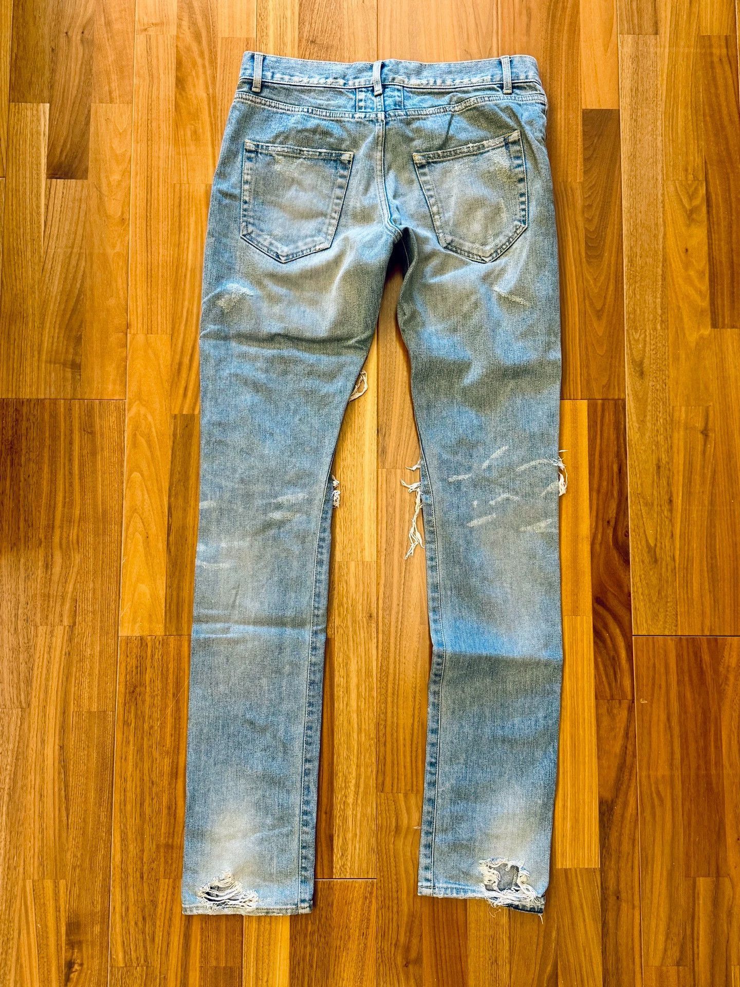 Saint Laurent Paris Distressed Blue Denim Jeans Size 30 Size US 30 / EU 46 - 5 Thumbnail