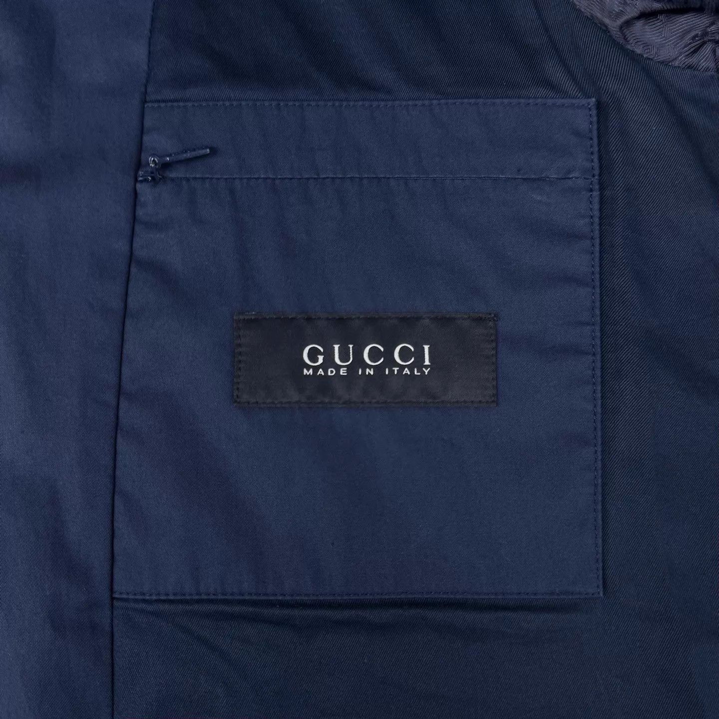 Gucci Blue Bomber Jacket with Contrast Sleeves - Size L Size US L / EU 52-54 / 3 - 4 Thumbnail