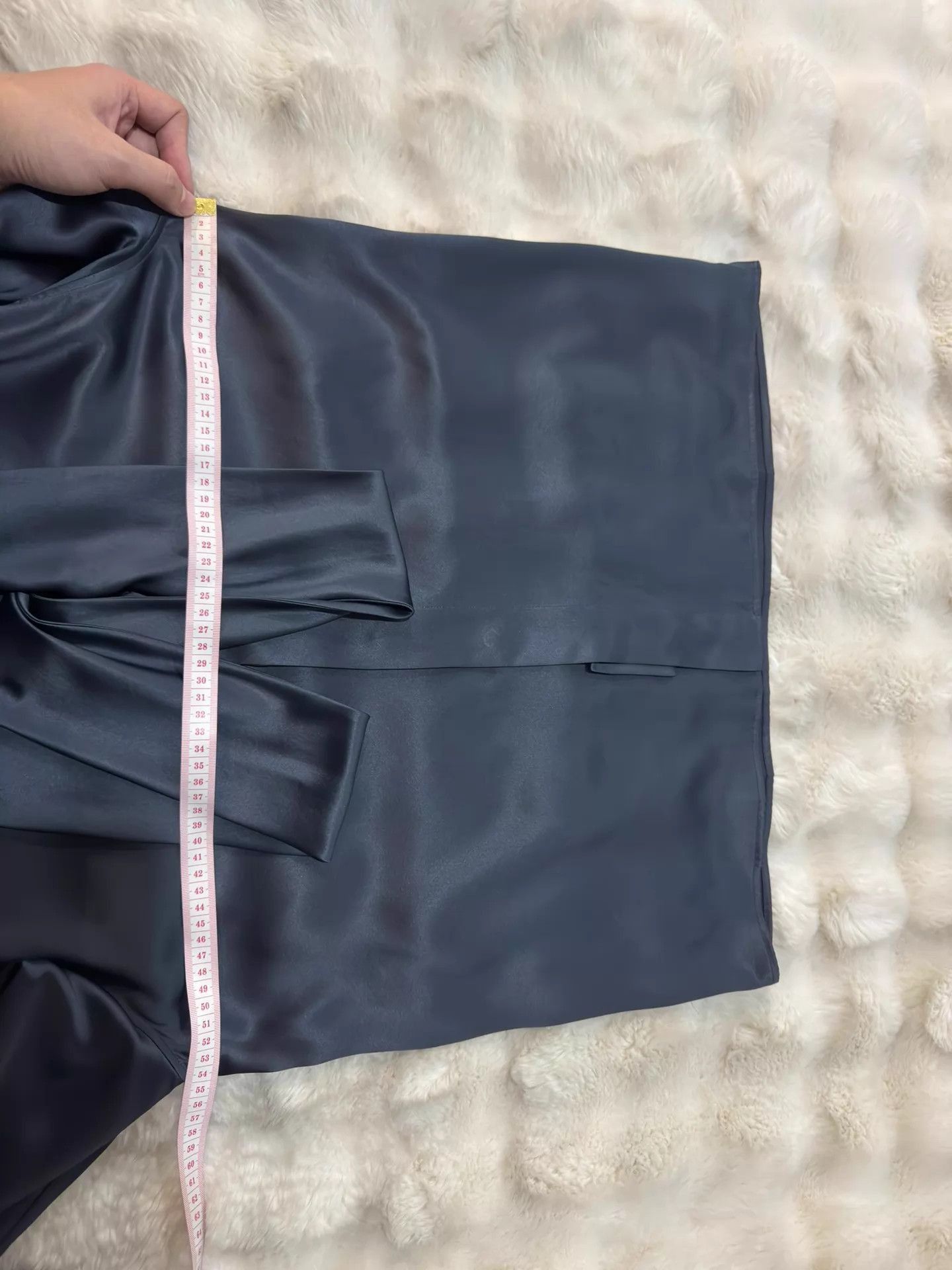 Saint Laurent Paris Blue Satin Bow-Front Long Sleeve Blouse Size US S / EU 44-46 / 1 - 8 Thumbnail