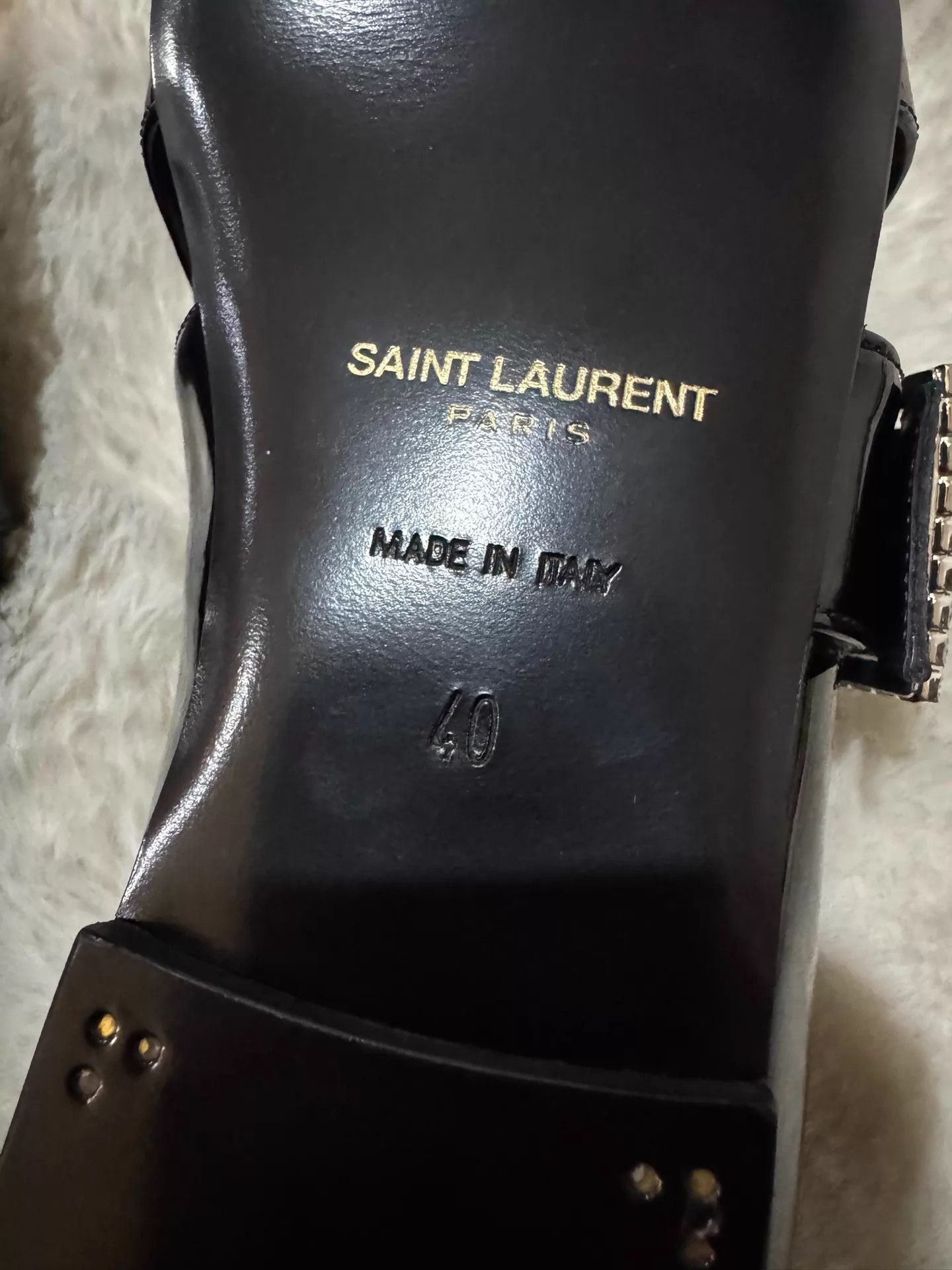 Saint Laurent Paris Black Pointed Toe Slip-On Shoes with Buckle Size US 7 / EU 40 - 5 Thumbnail