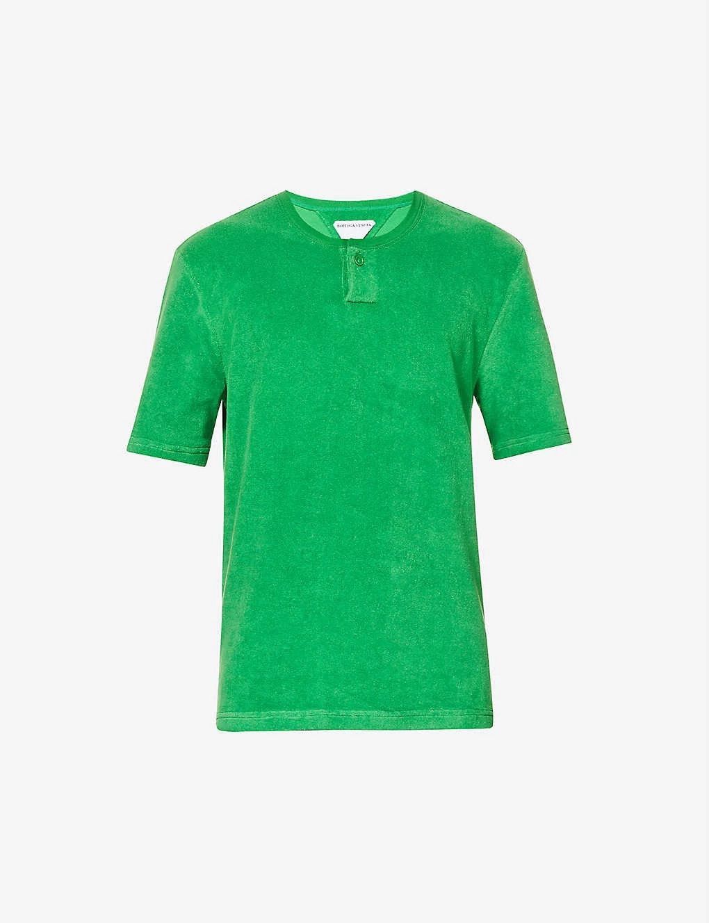 Bottega Veneta Green Short Sleeve Henley Shirt Size US M / EU 48-50 / 2 - 7 Thumbnail