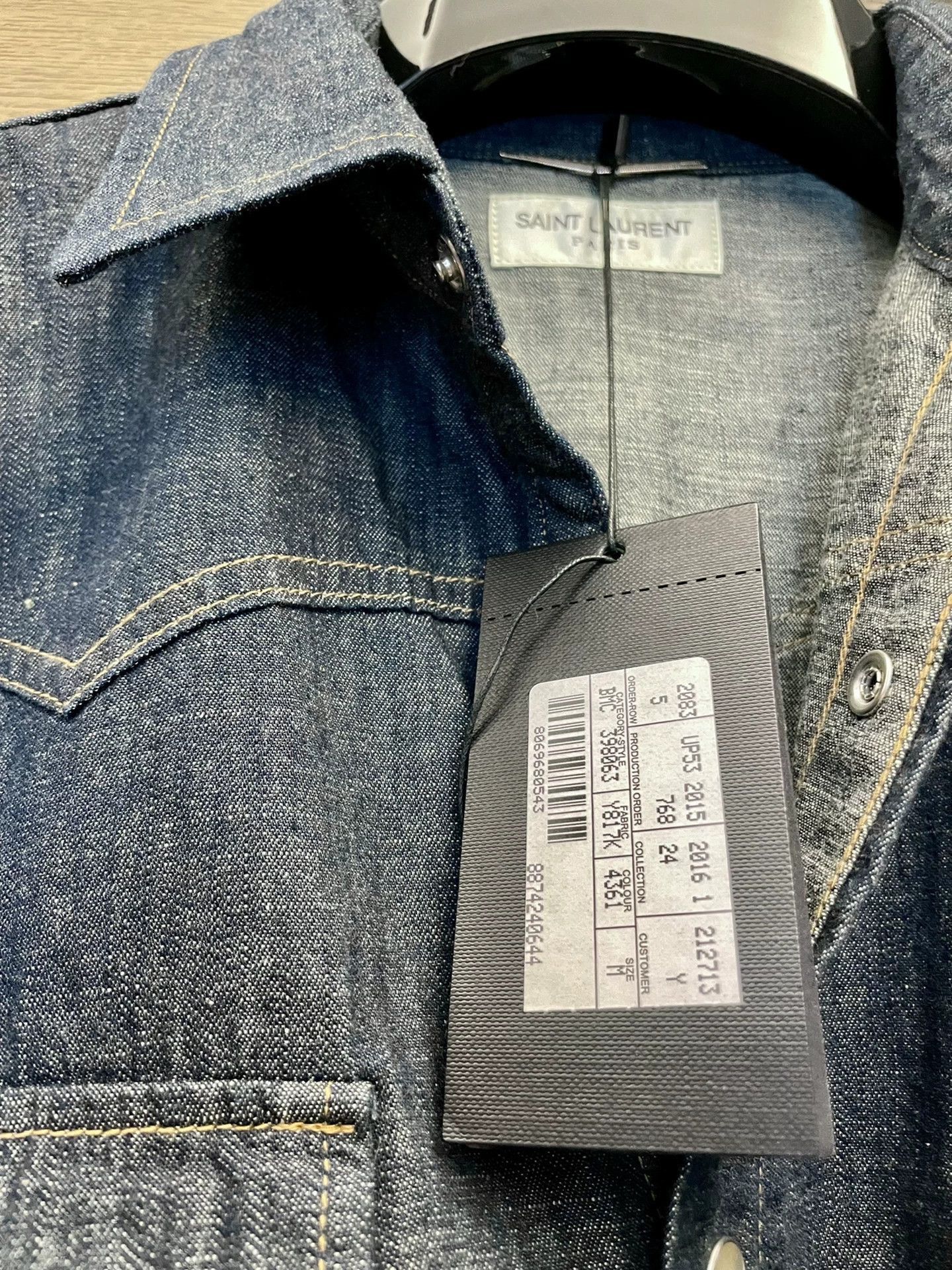 Saint Laurent Paris Blue Denim Long Sleeve Button-Up Shirt Size US M / EU 48-50 / 2 - 6 Thumbnail