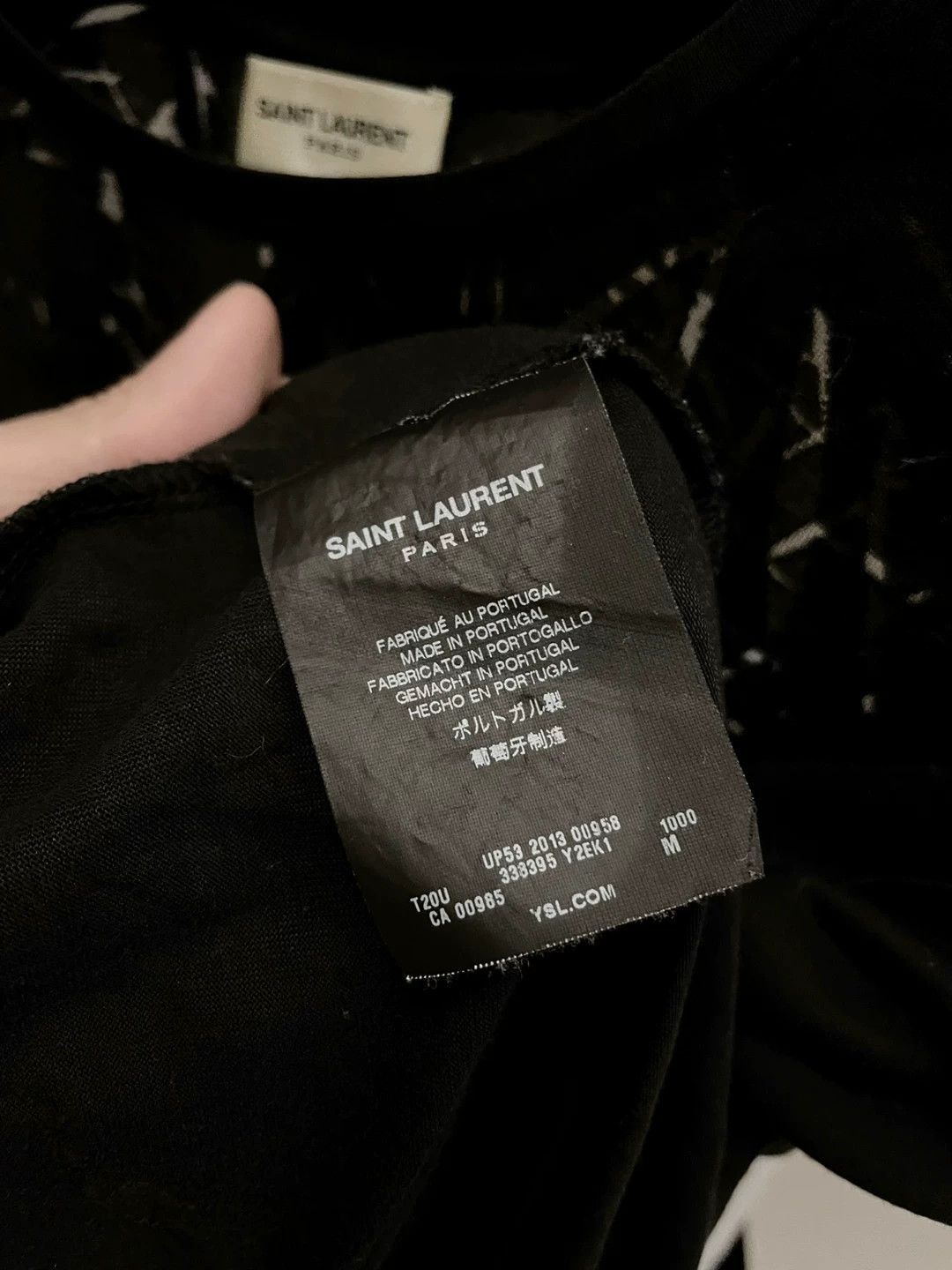 Saint Laurent Paris Black Short Sleeve Shirt with Abstract Pattern Size US M / EU 48-50 / 2 - 6 Thumbnail