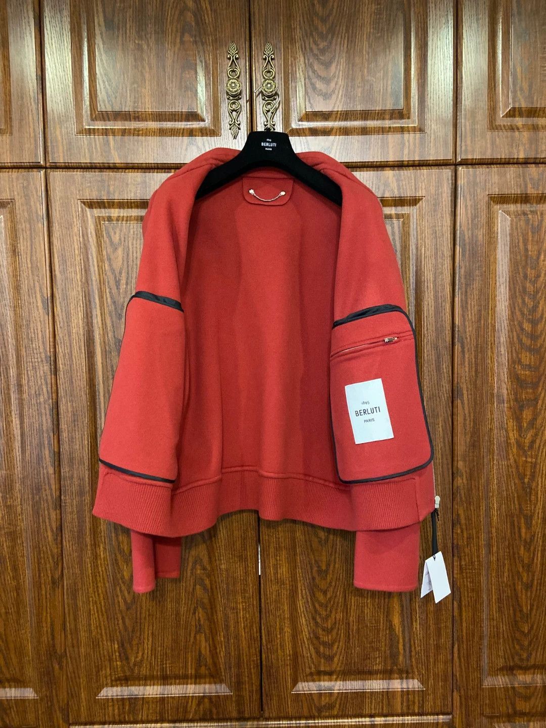 Berluti Red Collared Zip-Up Jacket Size L Size US L / EU 52-54 / 3 - 4 Thumbnail