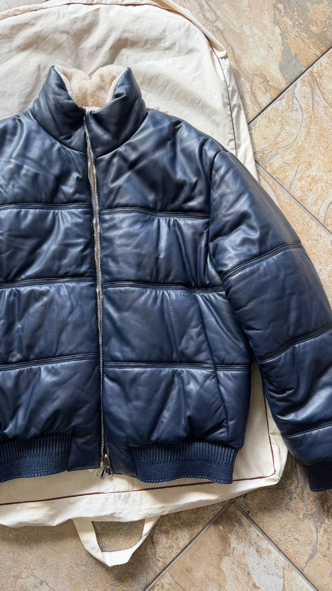 Dior Black Padded Leather Bomber Jacket Size L Size US L / EU 52-54 / 3 - 2 Thumbnail