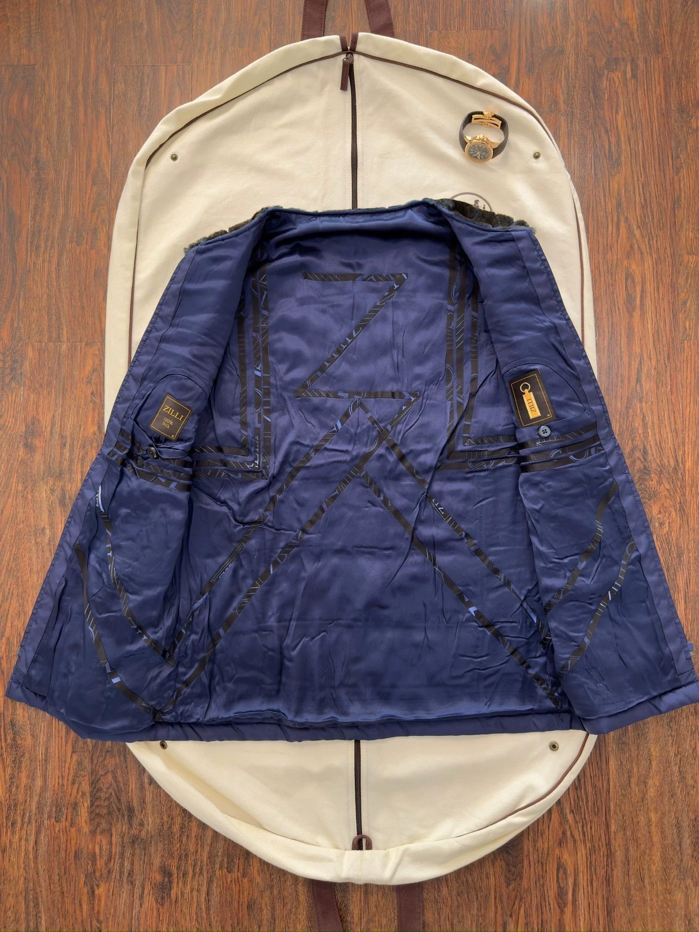 Zilli Blue Quilted Hooded Jacket Size M Size US M / EU 48-50 / 2 - 6 Thumbnail
