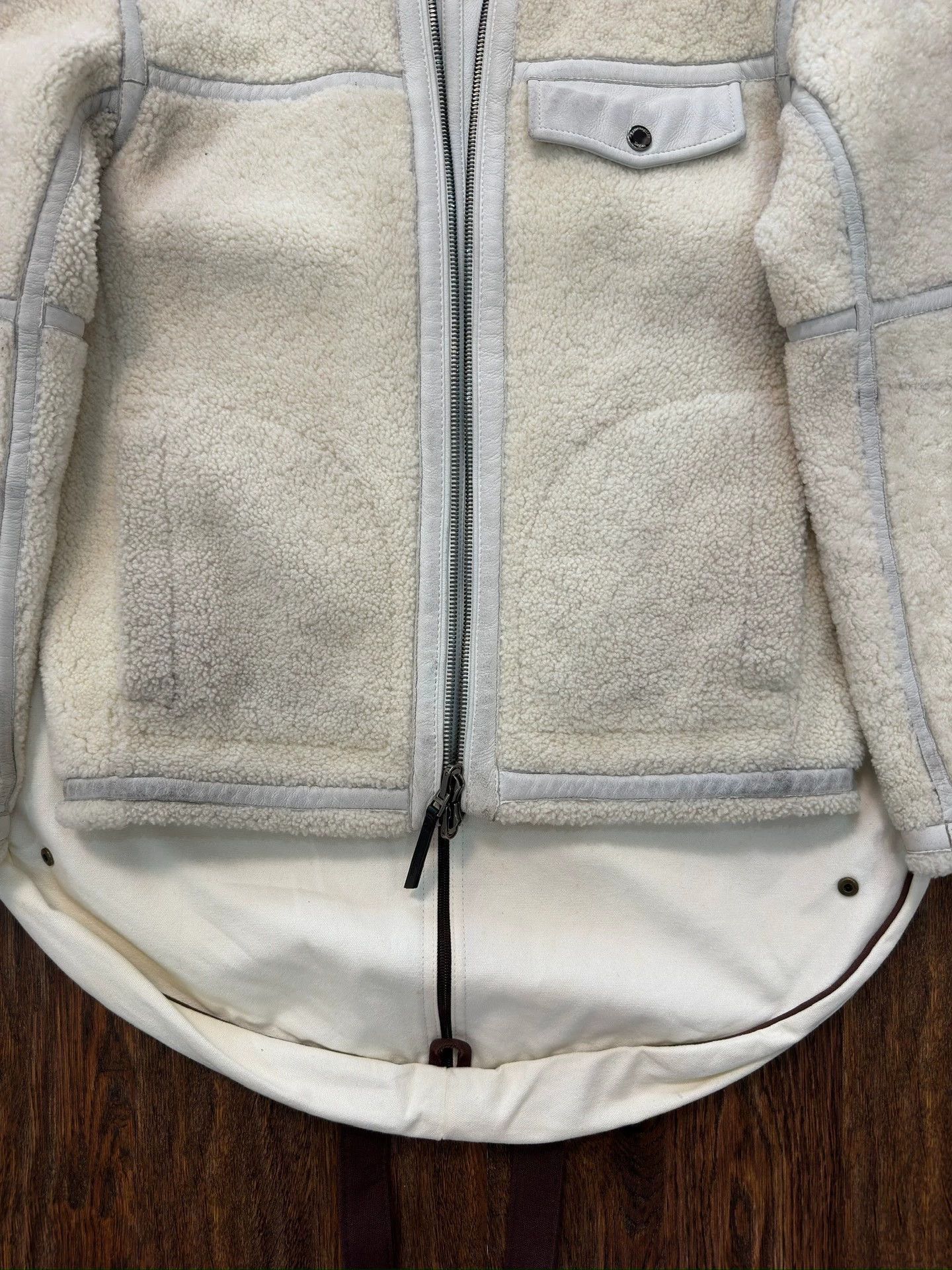 Ermenegildo Zegna Gray Shearling Collar Leather Jacket - Size S Size US S / EU 44-46 / 1 - 4 Thumbnail