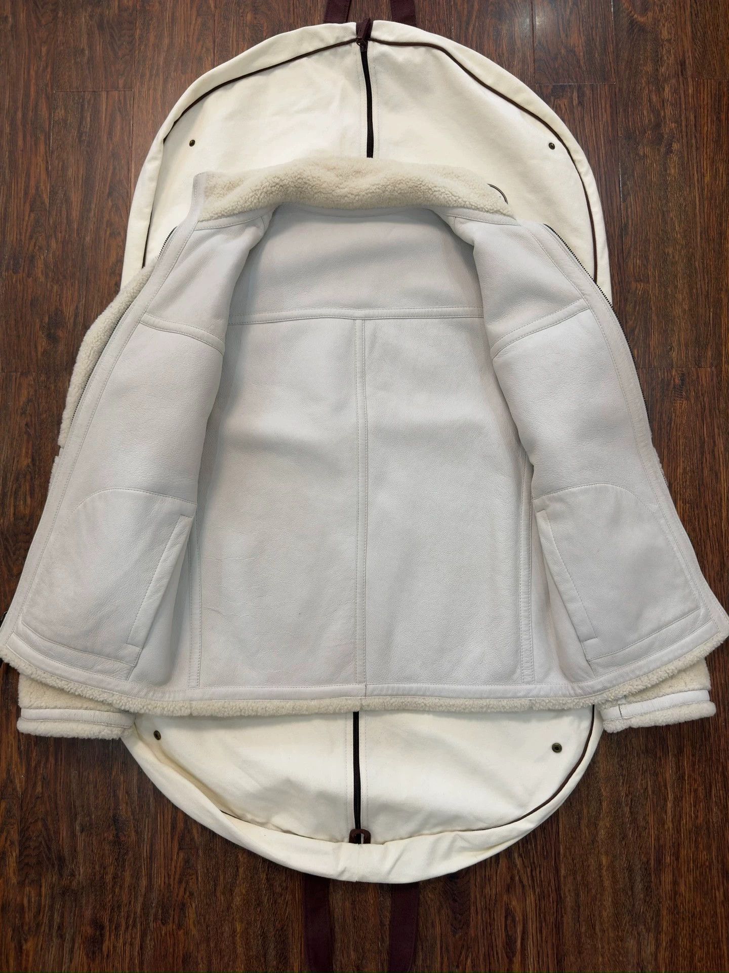 Ermenegildo Zegna Gray Shearling Collar Leather Jacket - Size S Size US S / EU 44-46 / 1 - 6 Thumbnail