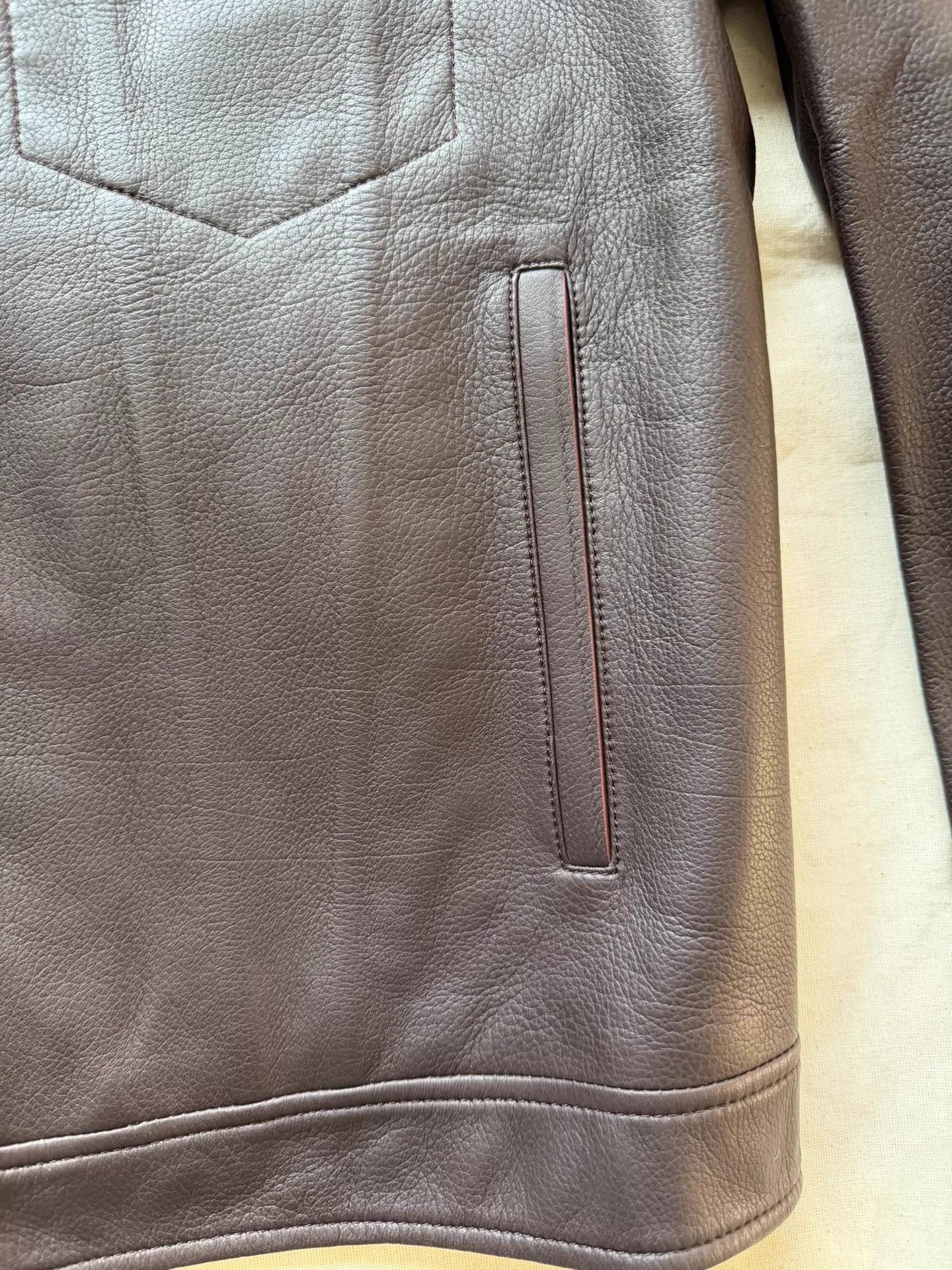 Cesare Attolini Black Leather Jacket with Button Front - Size M Size US M / EU 48-50 / 2 - 7 Thumbnail