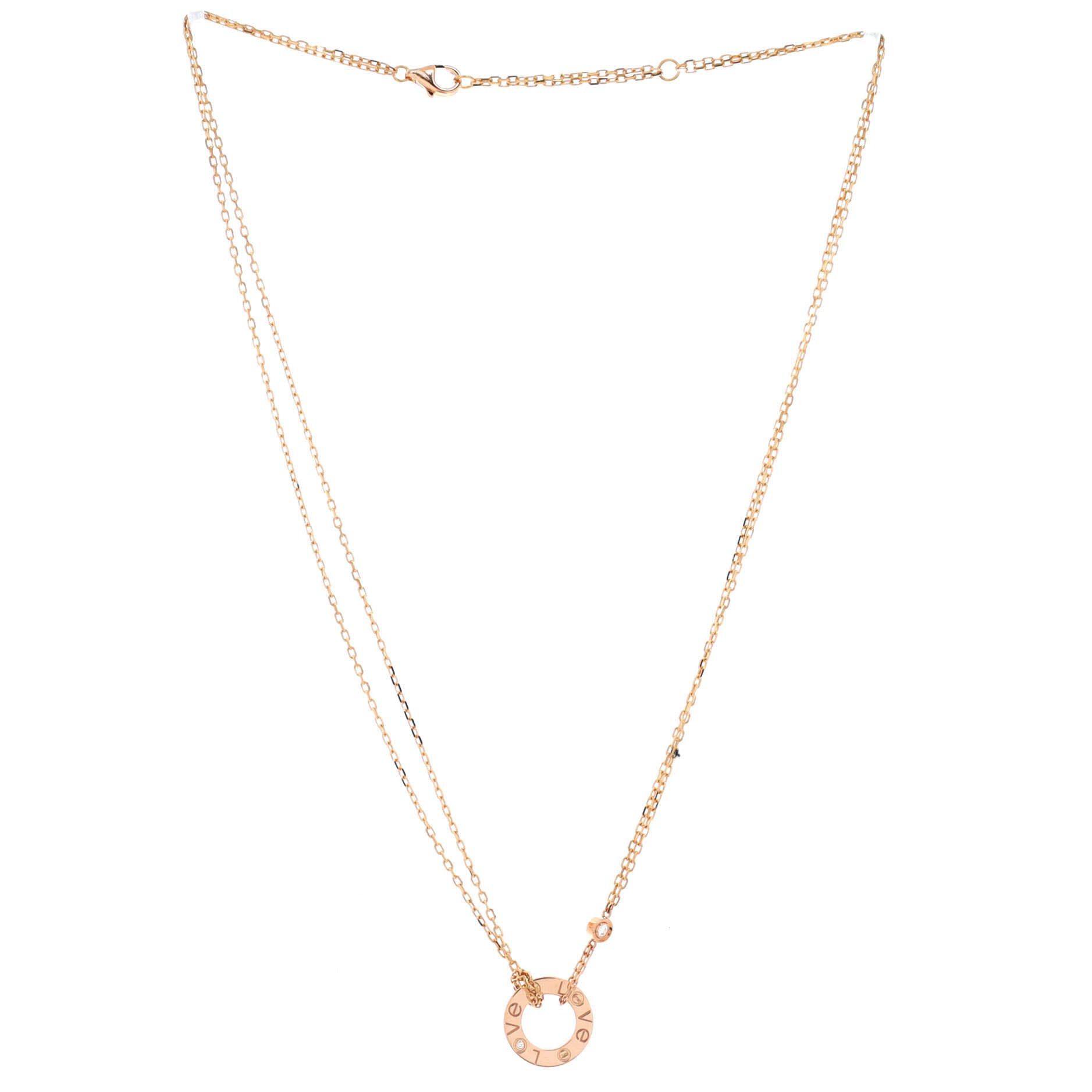 Cartier 2 Diamonds Love Pendant Necklace Size ONE SIZE - 3 Thumbnail