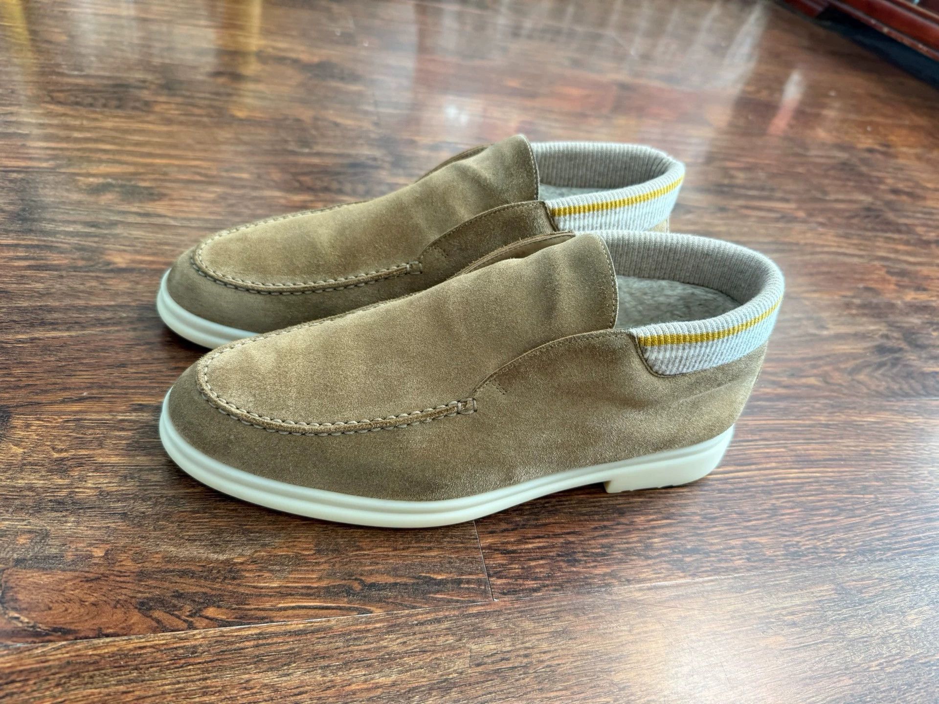 Loro Piana Beige Suede Slip-On Shoes Size US 8 / EU 41 - 2 Thumbnail