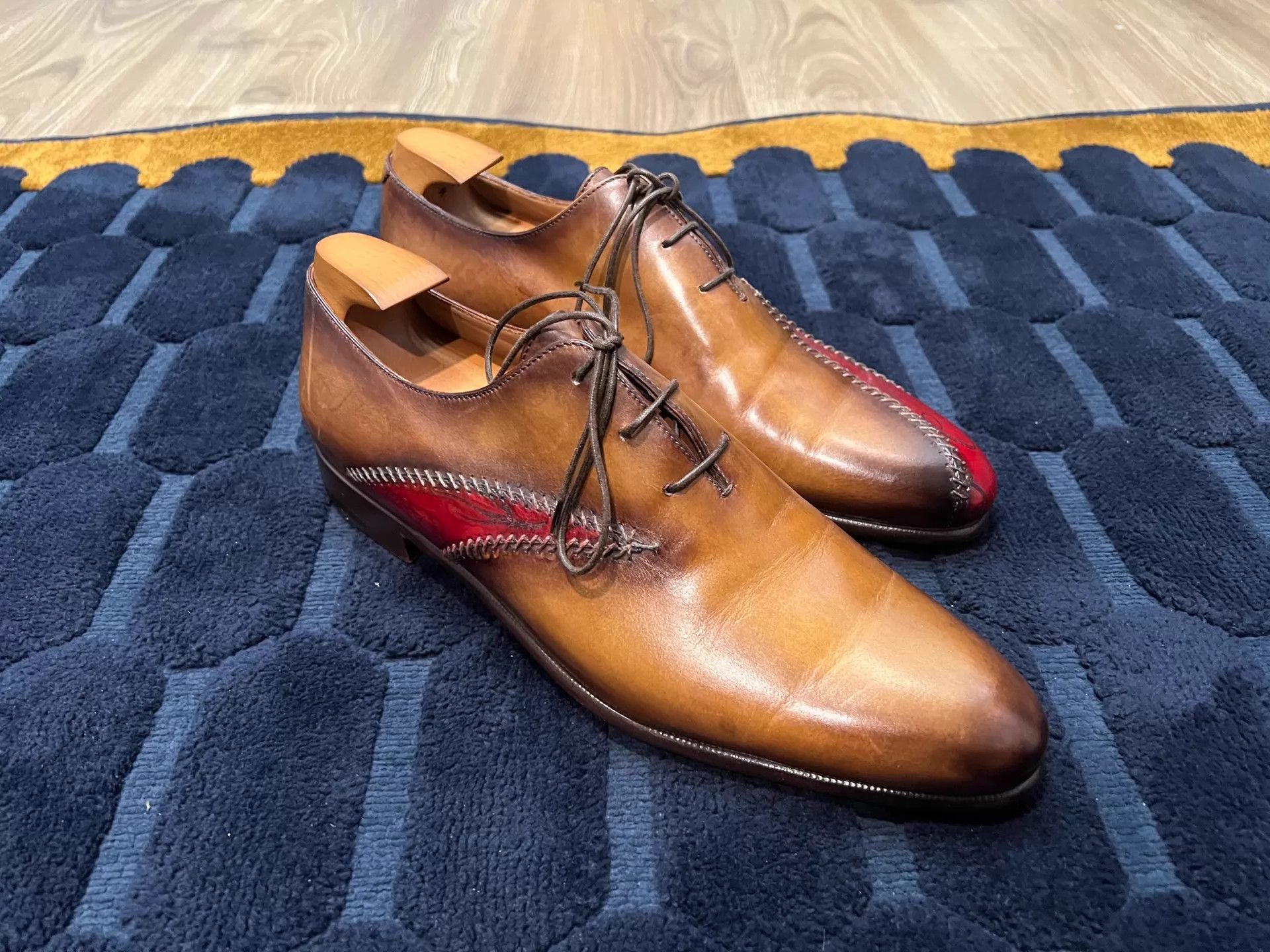 Berluti Multi-Color Leather Formal Oxford Shoes Size US 7.5 / EU 40-41 - 3 Thumbnail