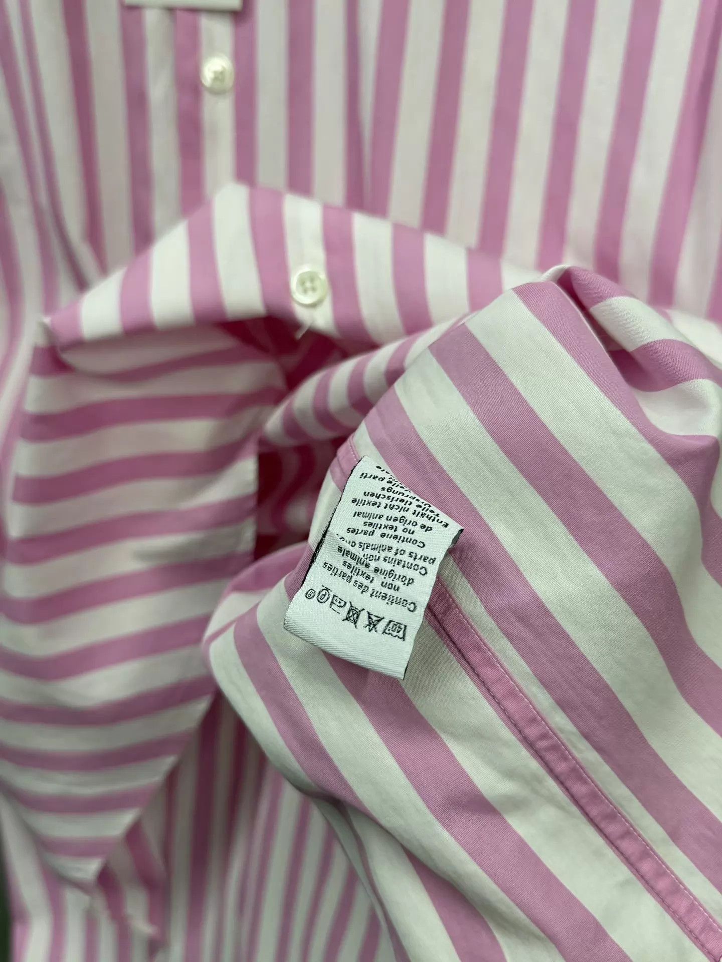 Hermes Pink and White Striped Long Sleeve Button-Up Shirt Size US M / EU 48-50 / 2 - 5 Thumbnail