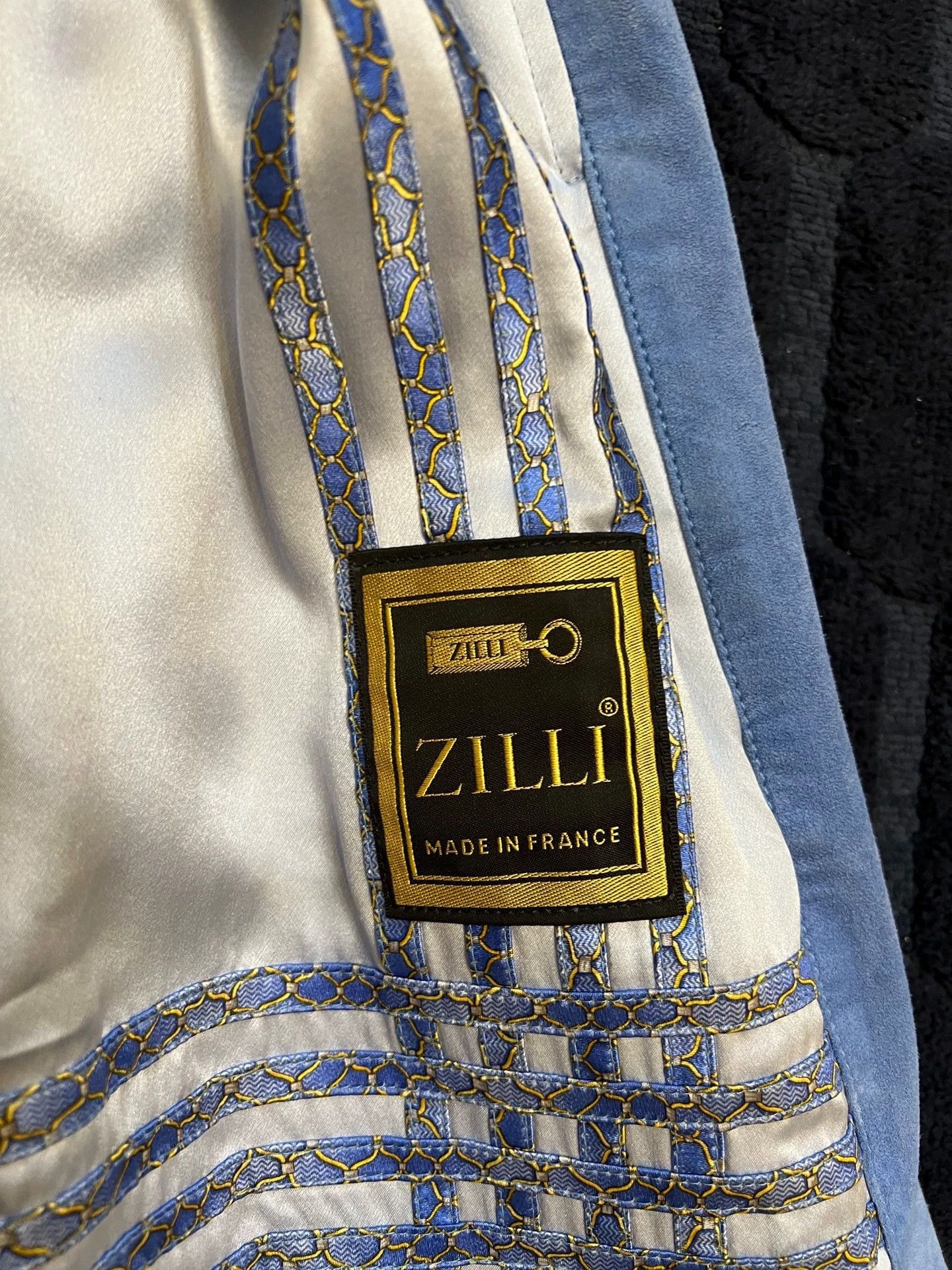 Zilli Blue Leather Jacket with Zip Closure and Pockets Size US L / EU 52-54 / 3 - 6 Thumbnail