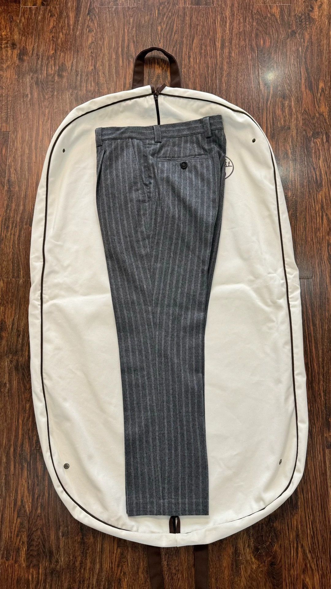 Brunello Cucinelli Gray Striped Tailored Pants Size 30 Size US 30 / EU 46 - 3 Thumbnail