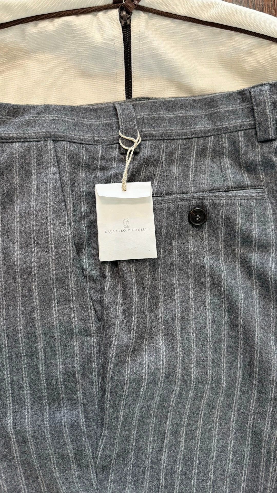 Brunello Cucinelli Gray Striped Tailored Pants Size 30 Size US 30 / EU 46 - 5 Thumbnail