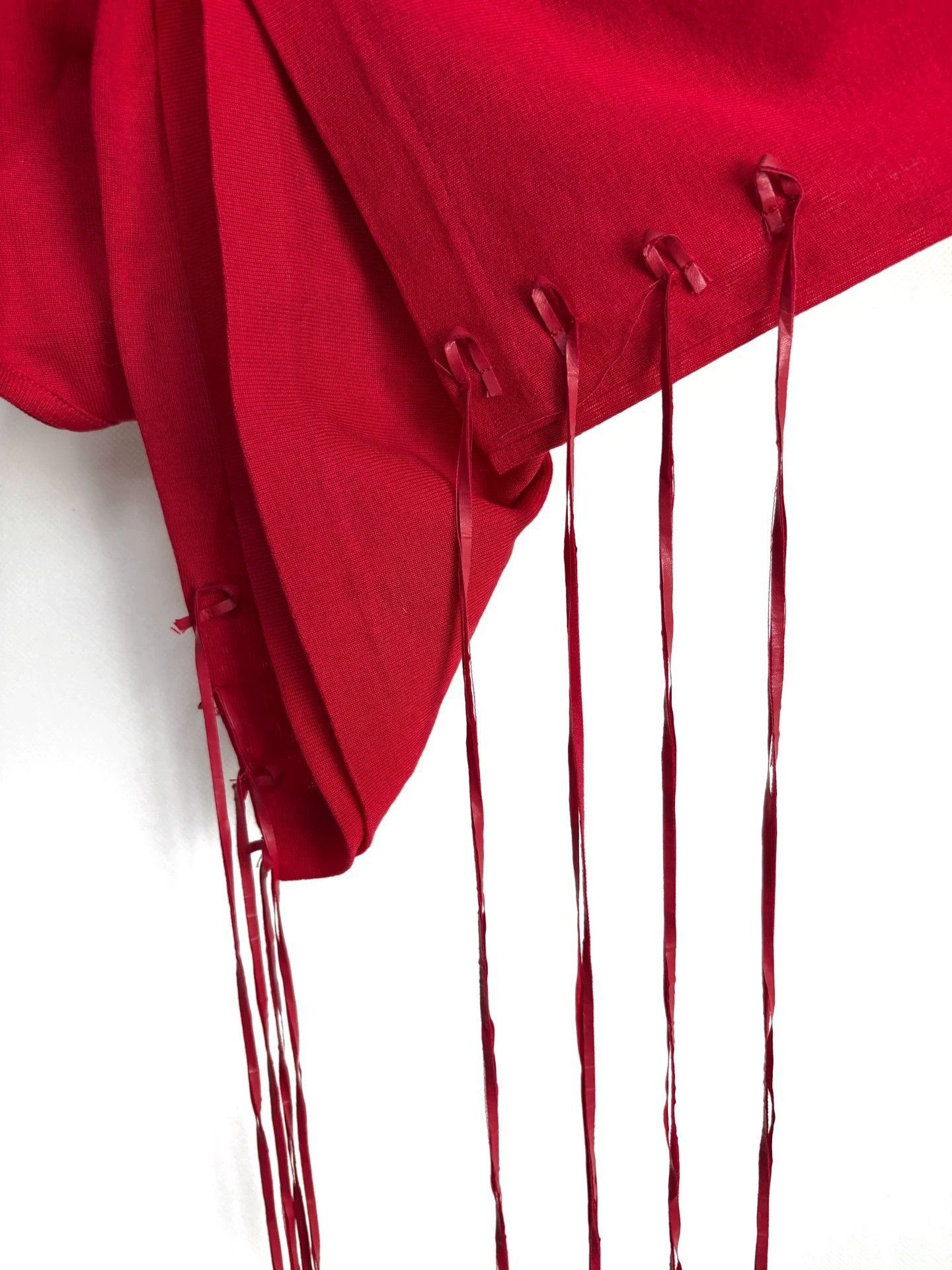 Dior Red Sleeveless Top with Side Tassel Details Size US S / EU 44-46 / 1 - 7 Thumbnail