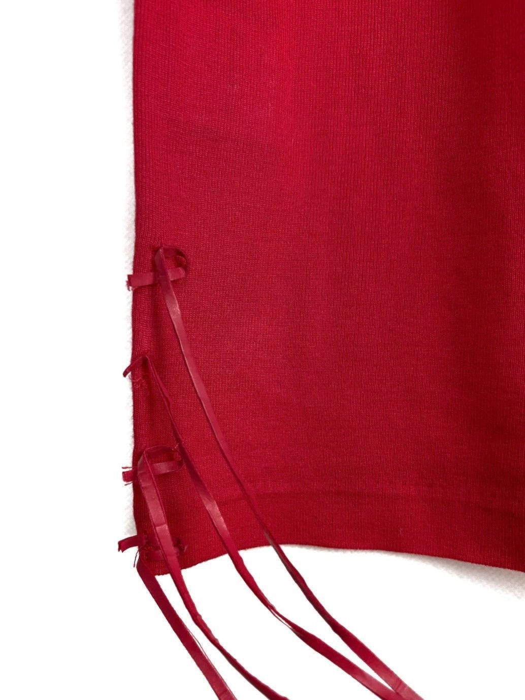 Dior Red Sleeveless Top with Side Tassel Details Size US S / EU 44-46 / 1 - 5 Thumbnail